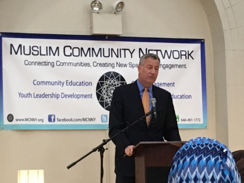 Mayor Bill de Blasio at Ramadan iftar at MCN