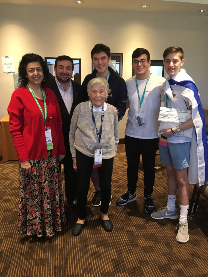 Trudy Album is a holocaust survivor. Here w Imam Abdullah Antelpi, & the teens.