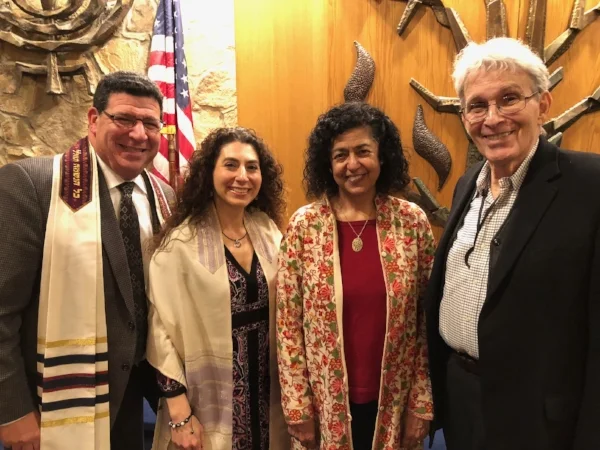 Rabbi L. Malinger, Cantor Sarah Zemel, and Ed Miller, Chair, Adult Jewish Growth
