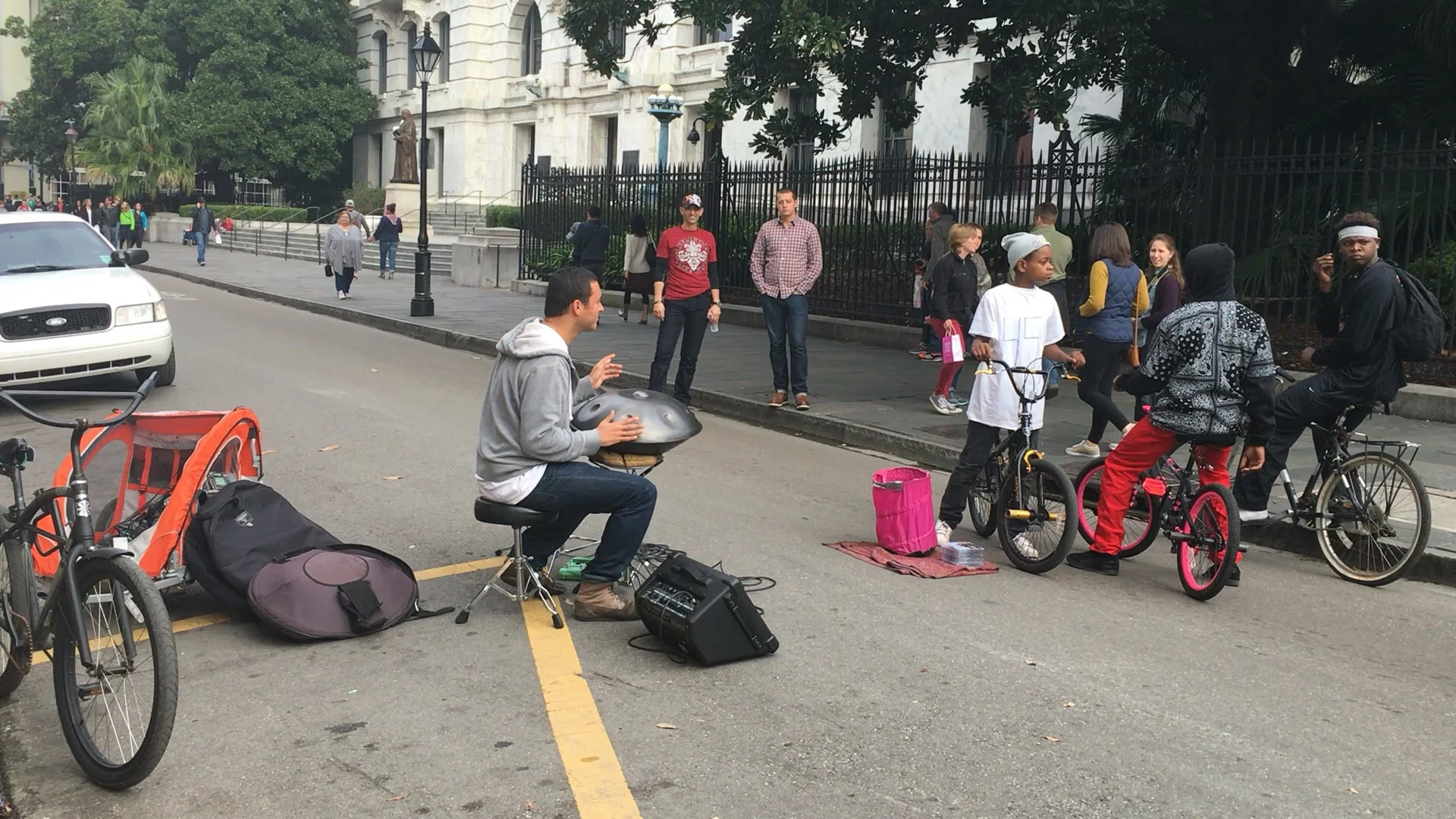 Street steel drumming