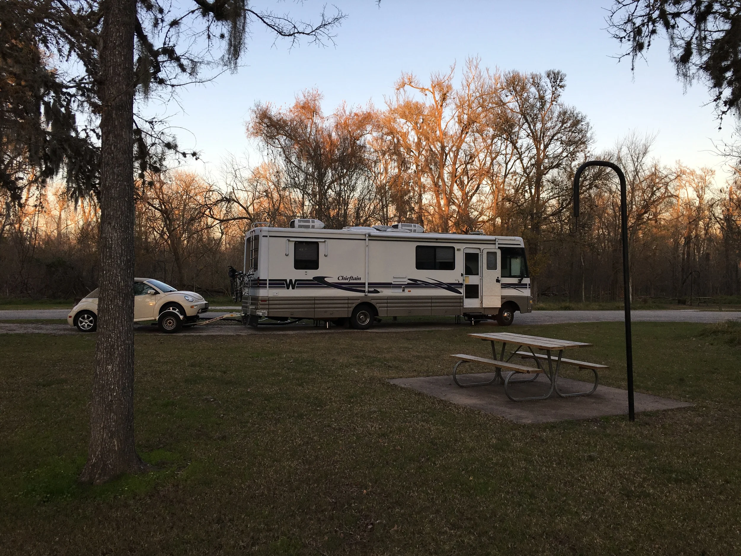 We are camped for the night at Steve Austin State park in San Felipe, Texas.
