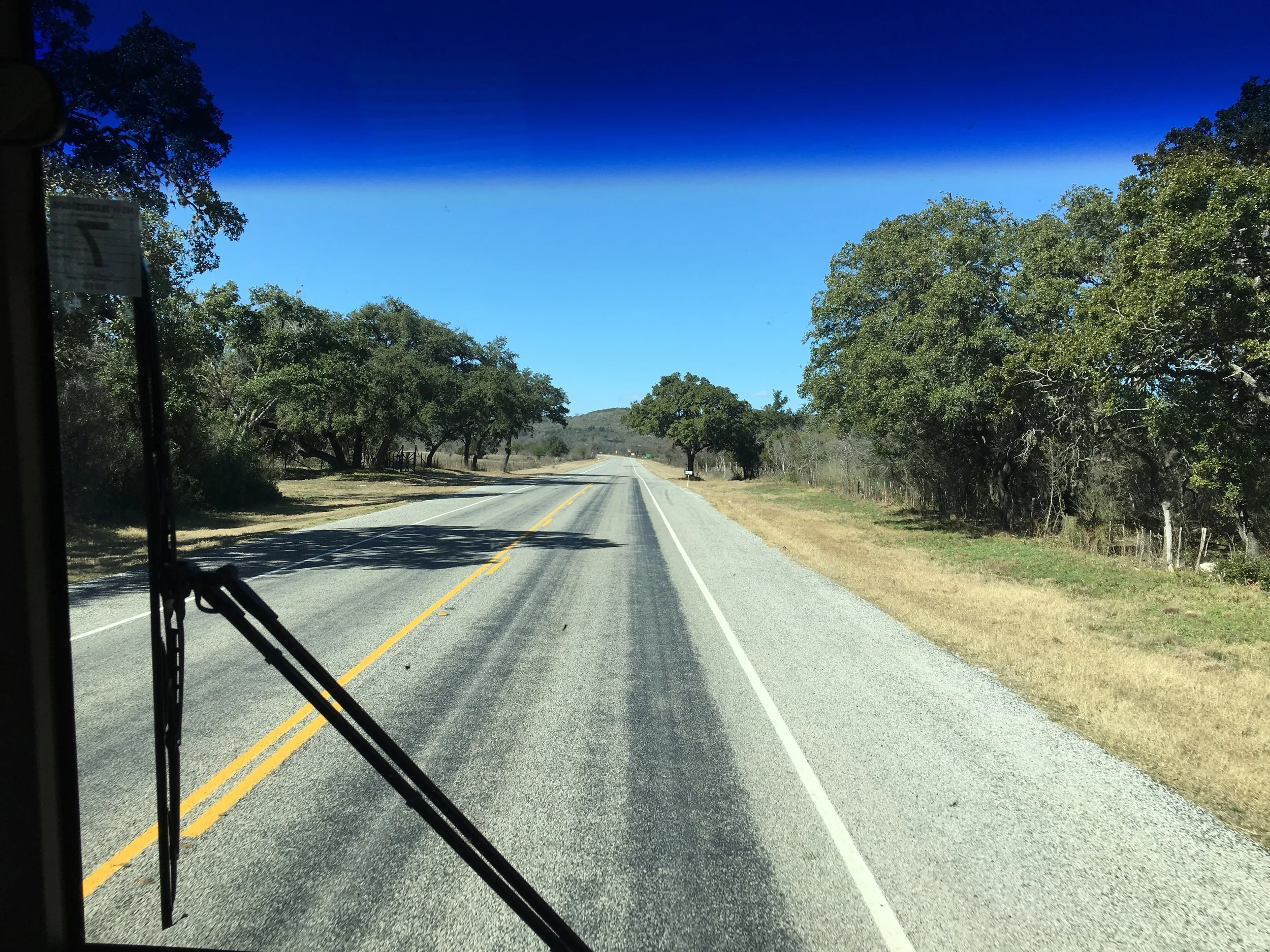 We drove 50 miles in the country and never met another vehicle!