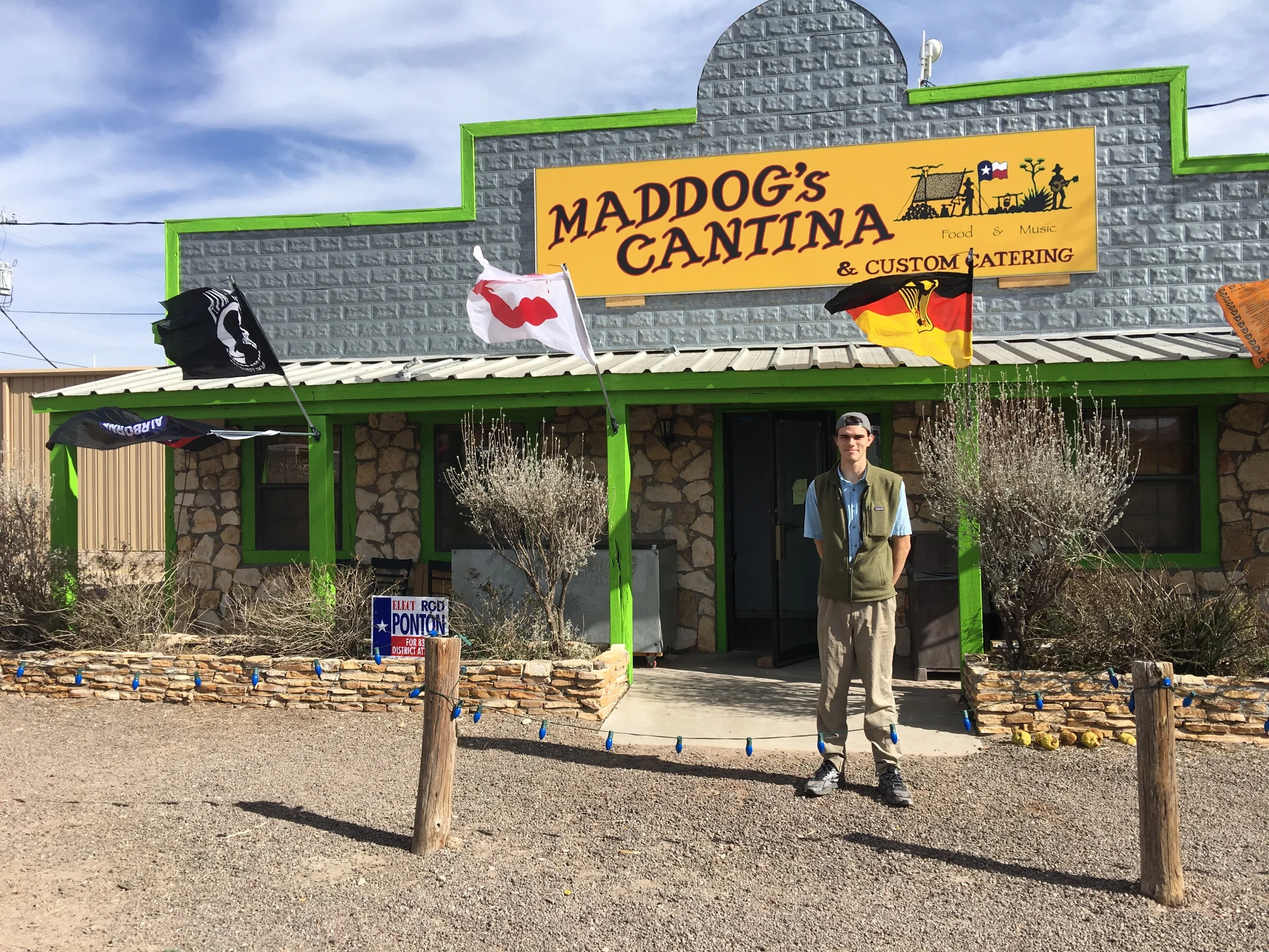 Caleb owns the Maddog Cantina in Fort Davis, he surprised us with an unusually great lunch in a no frills cafe. He shared a lot of the local history and his story of how he ended up here when his car broke down. 