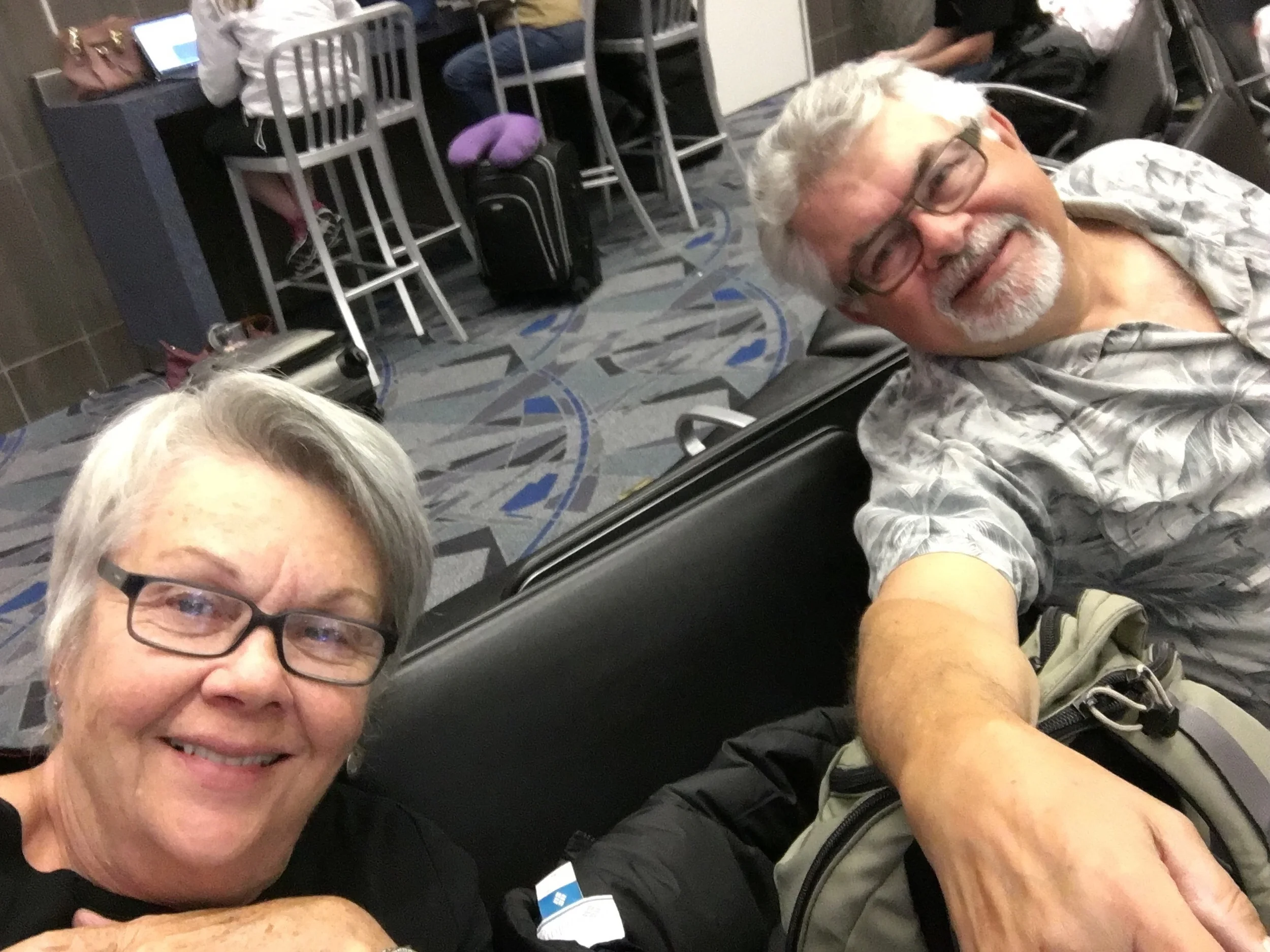 Waiting to board the "red eye" to Boston!
