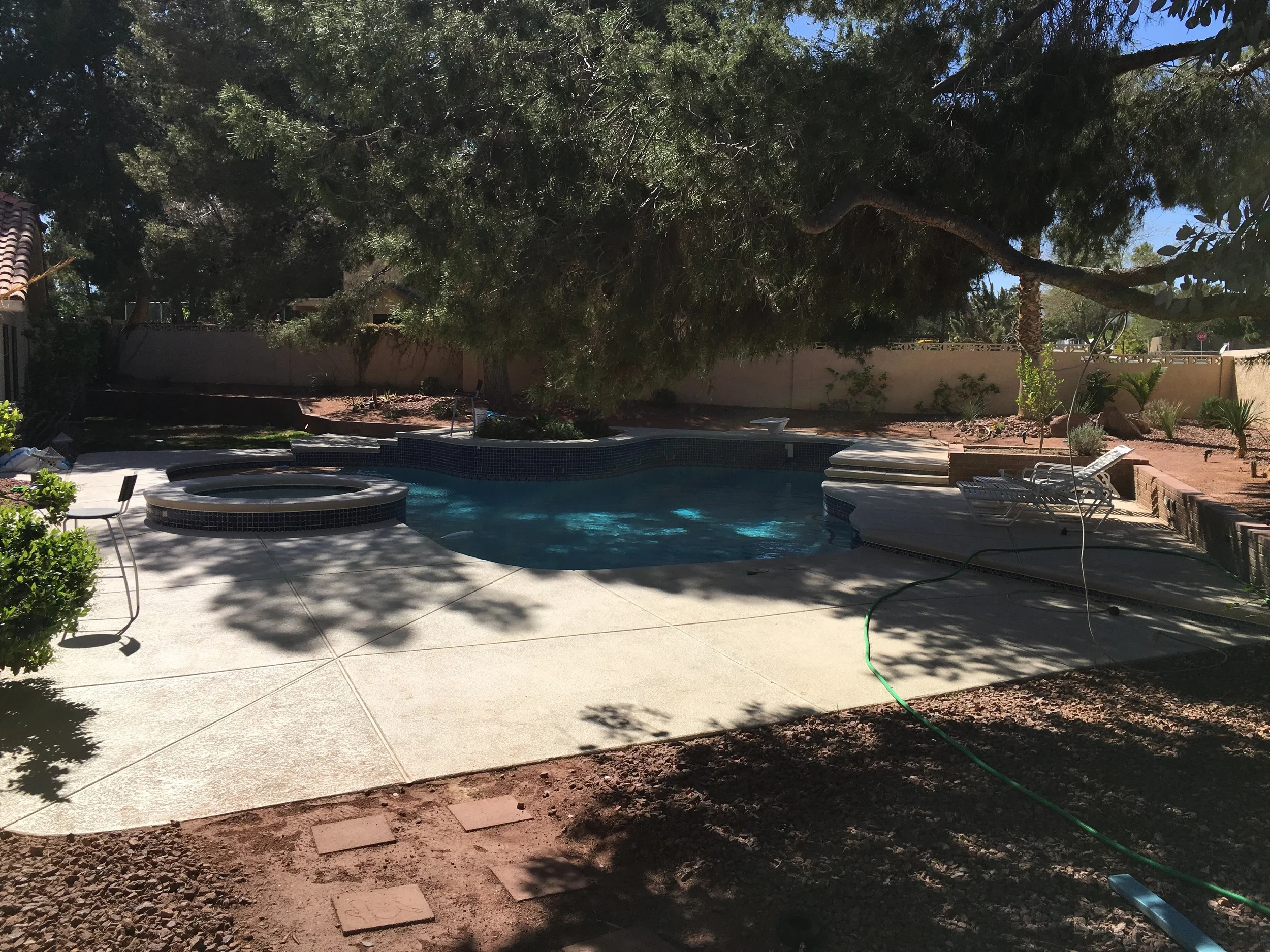 No time for a dip in the pool; we are heading south.