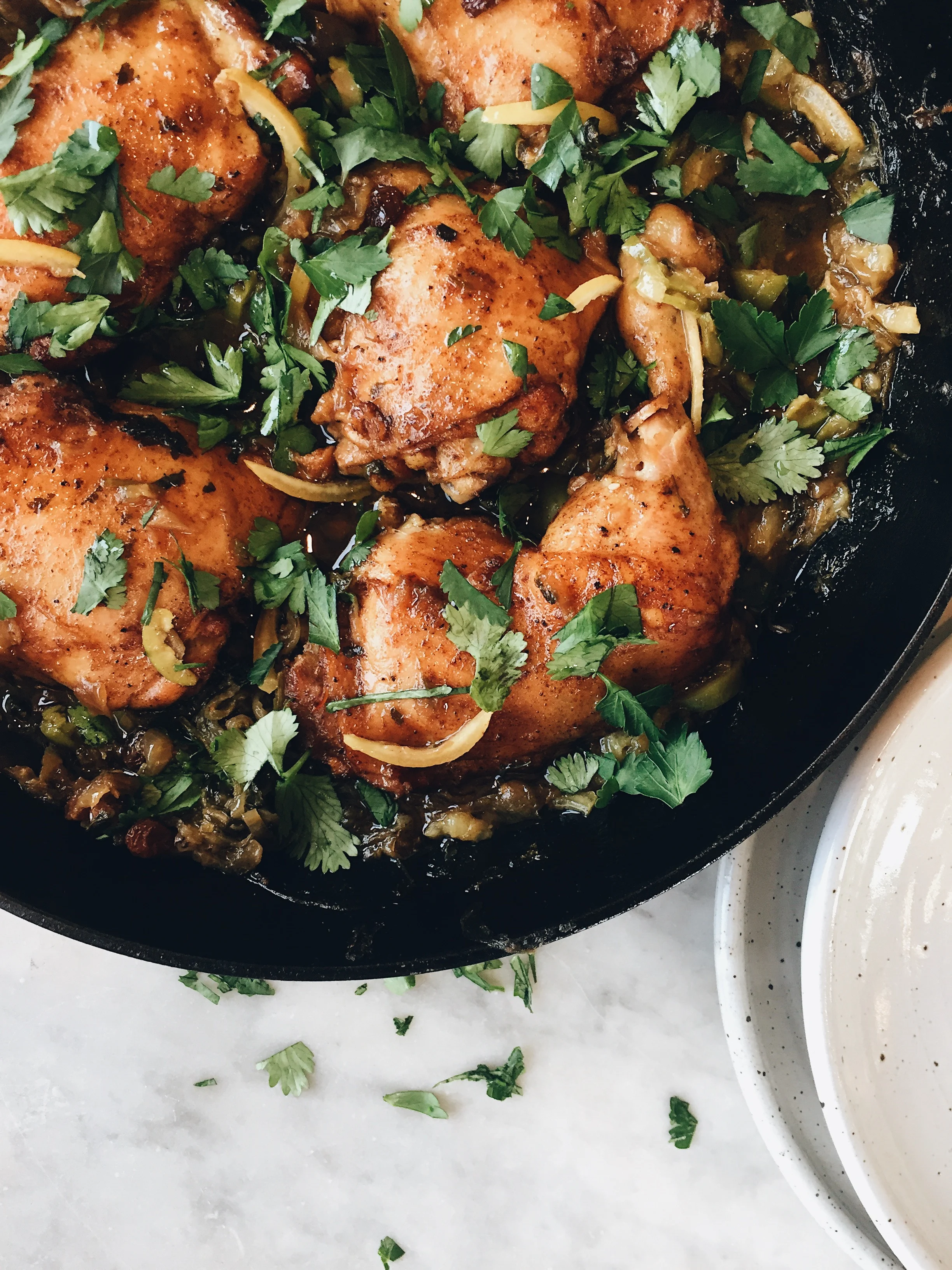 Moroccan-Style Chicken with Preserved Lemons & Olives