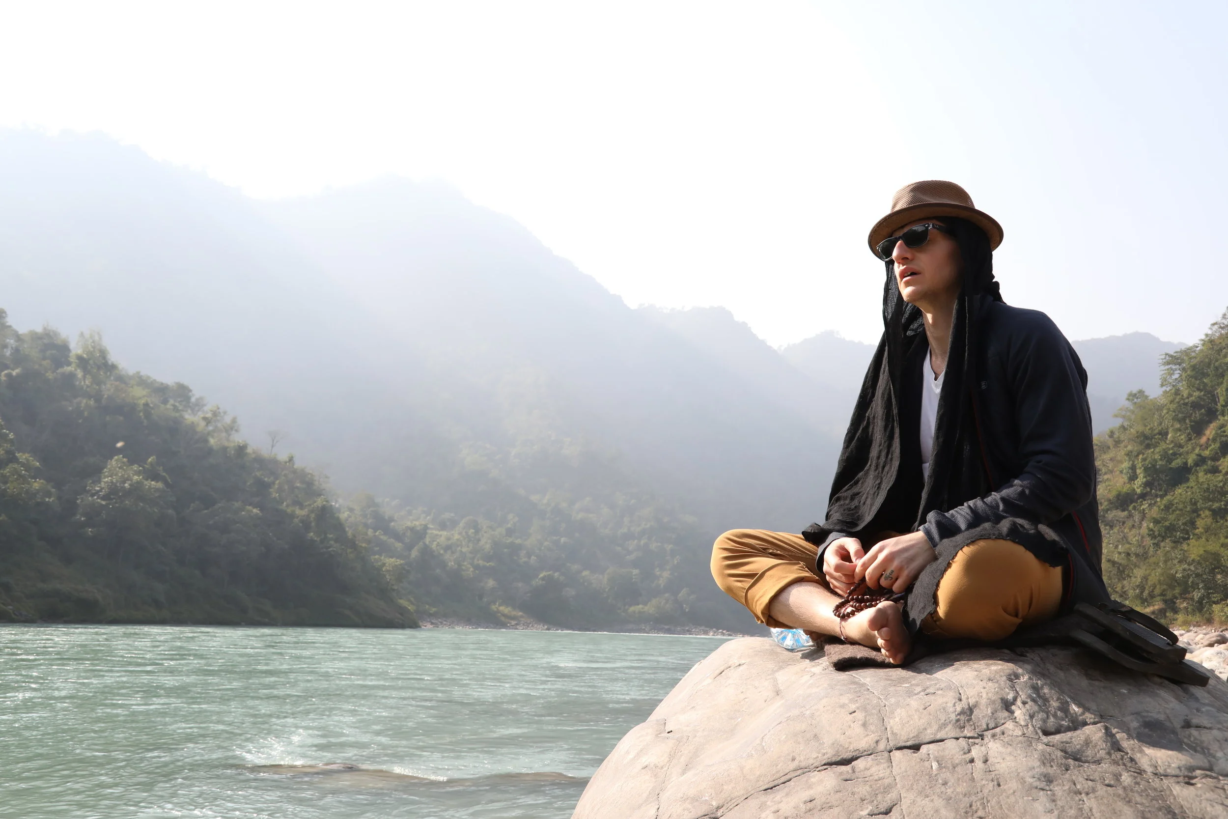 Sitting on the Ganga by Jesus' Cave