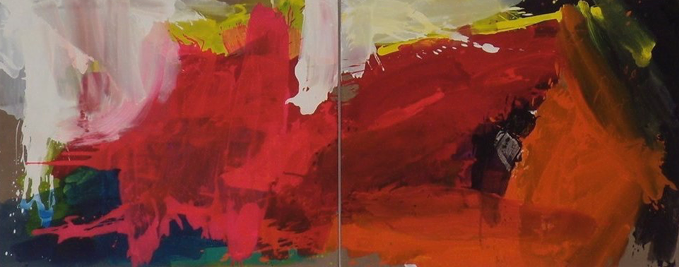   Instantané 2  - 2007 - 130x324 cm - Diptych (2 panels 130x162 cm) - Mixed media on canvas 