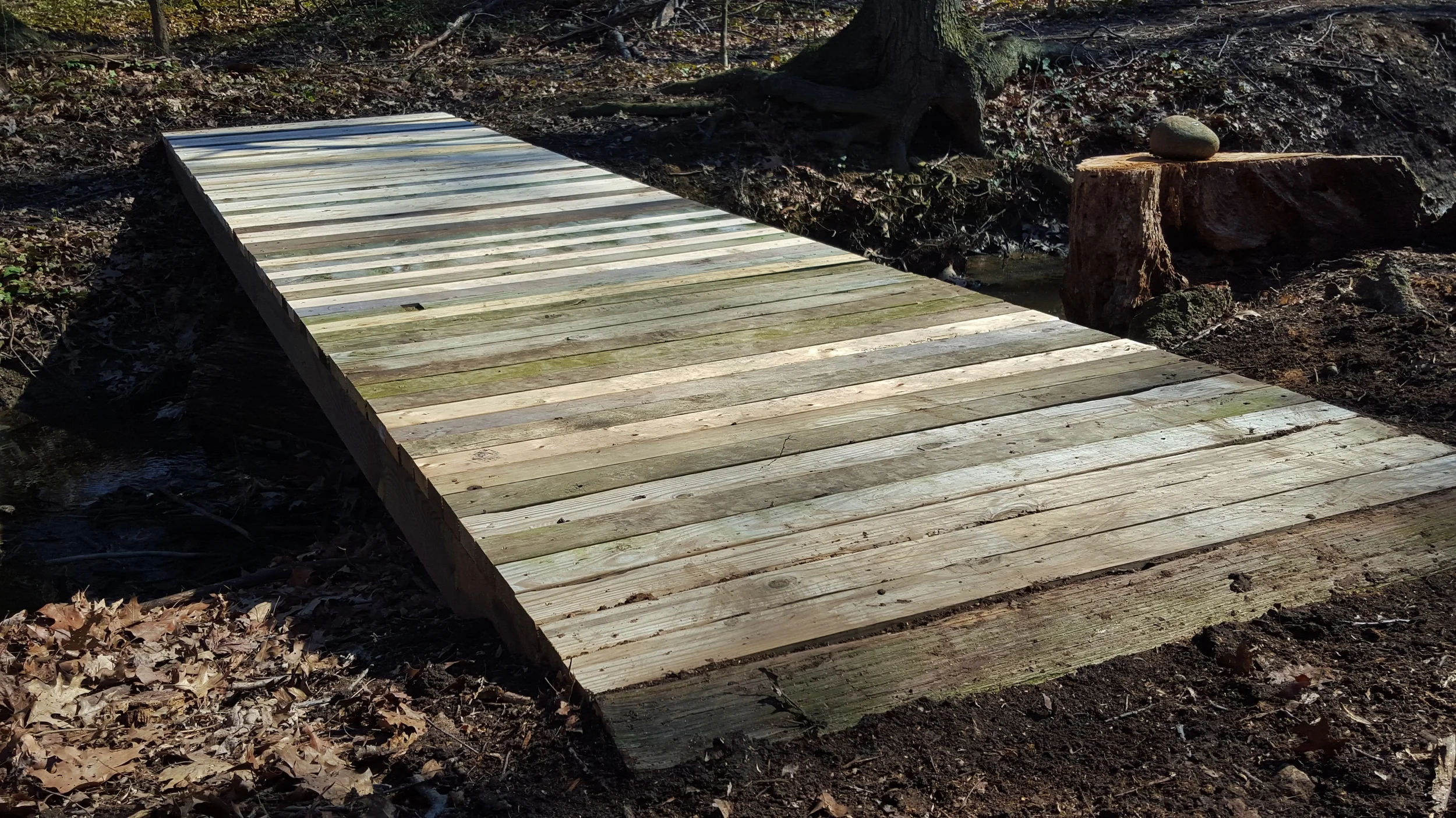 Finished bridge over creek.