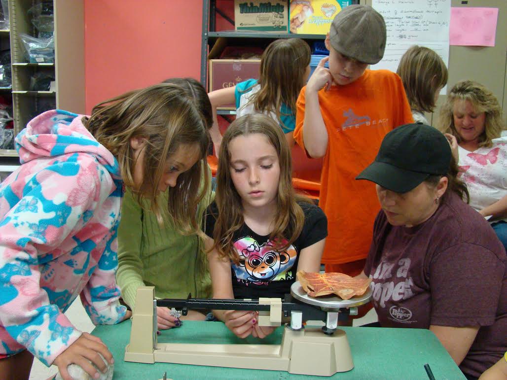 Students learning how to use scientific equipment (photograph by GLH)