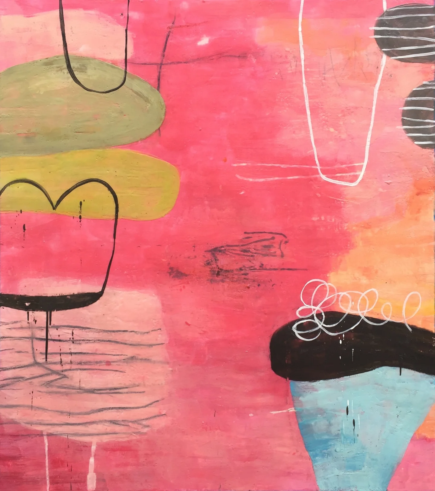Untitled L858 46 x 41 encaustic on Paper