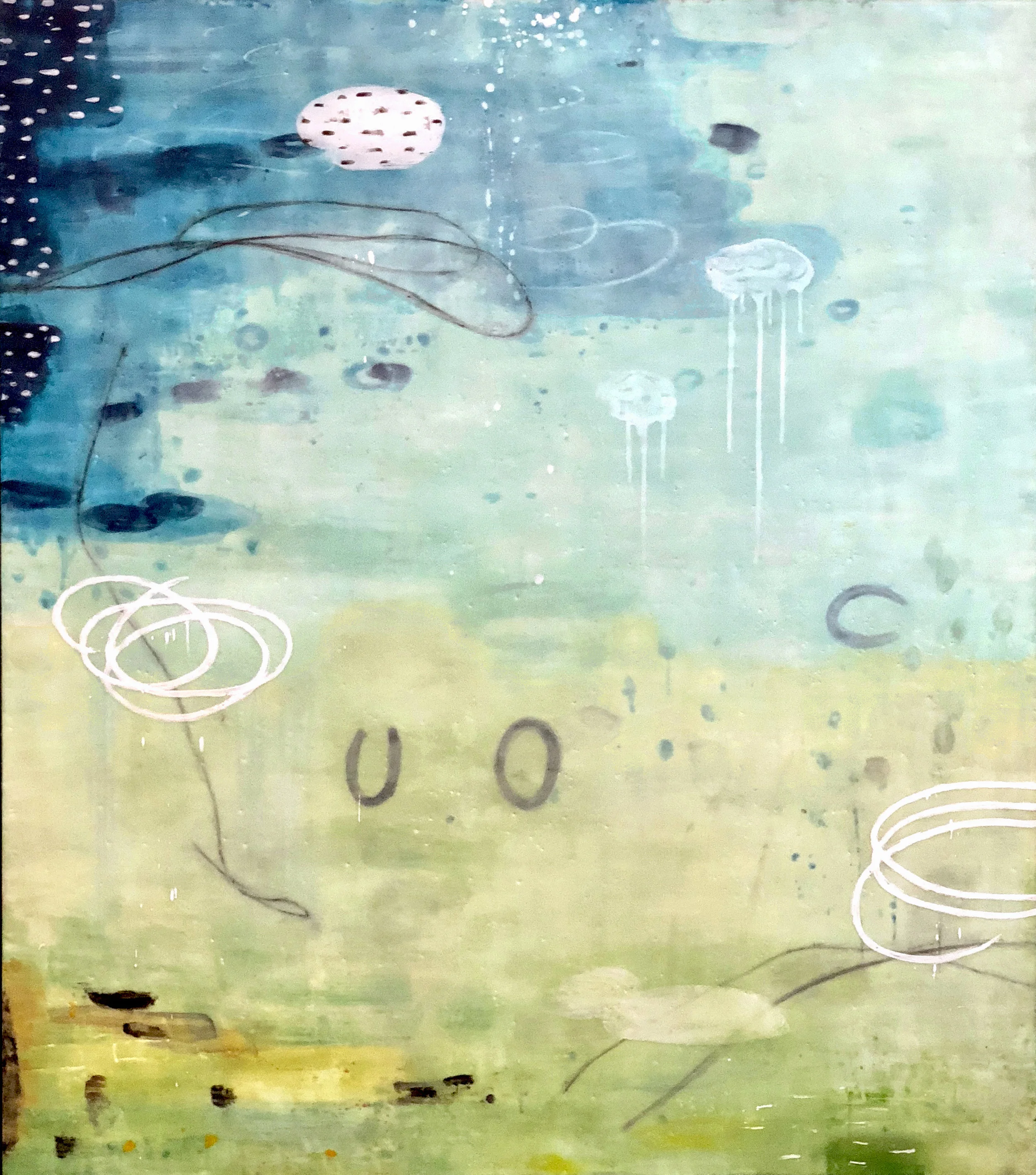 Untitled L896 48x42 encaustic on panel