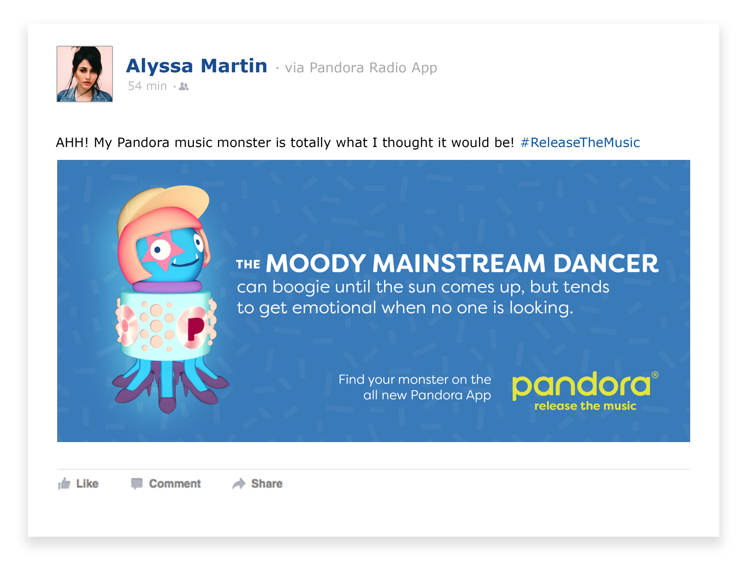After making your monster you can easily share with your friends on social channels