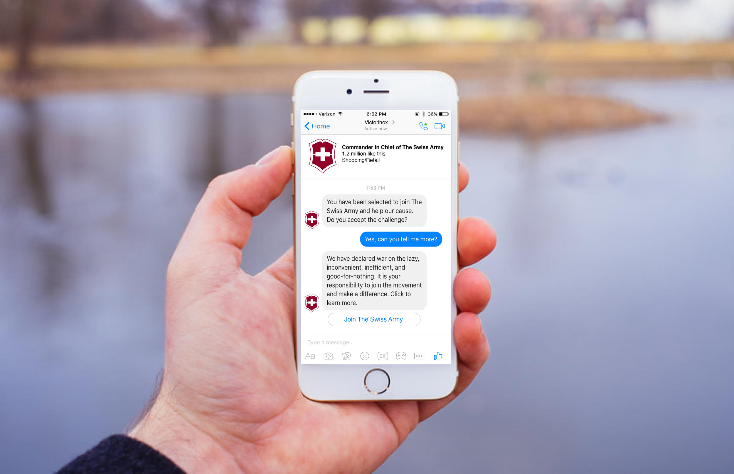 Use direct message advertising on Facebook to target Victorinox loyalists.