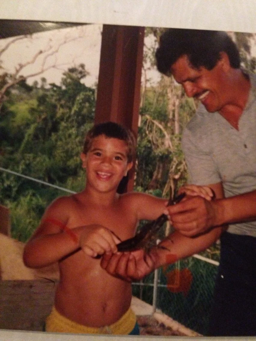 In the rainforests of Puerto Rico catching freshwater crabs and prawns on the river… be home by sundown or deal with Abuela!