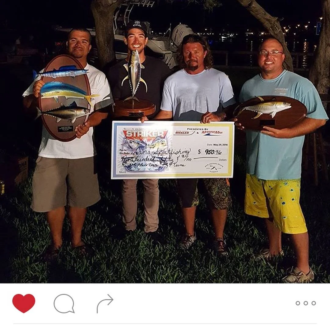 Tournament wins with charter clients like 2nd Place - 40th Annual FishStock with trophies in several categories