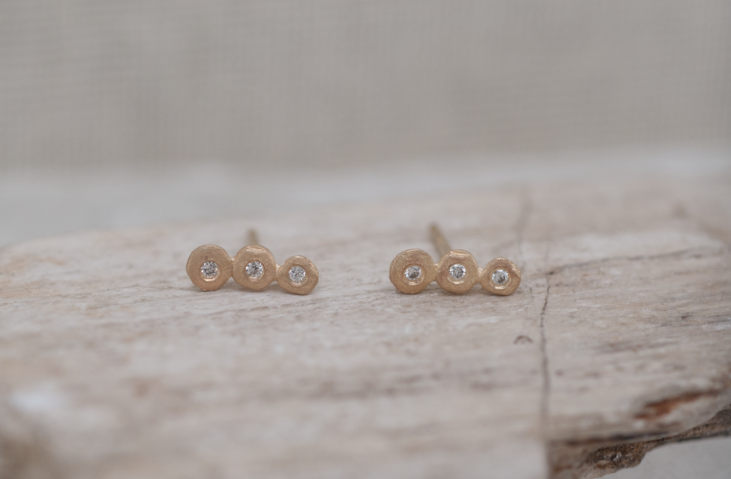 Mini Diamond Rock Stud Earrings
