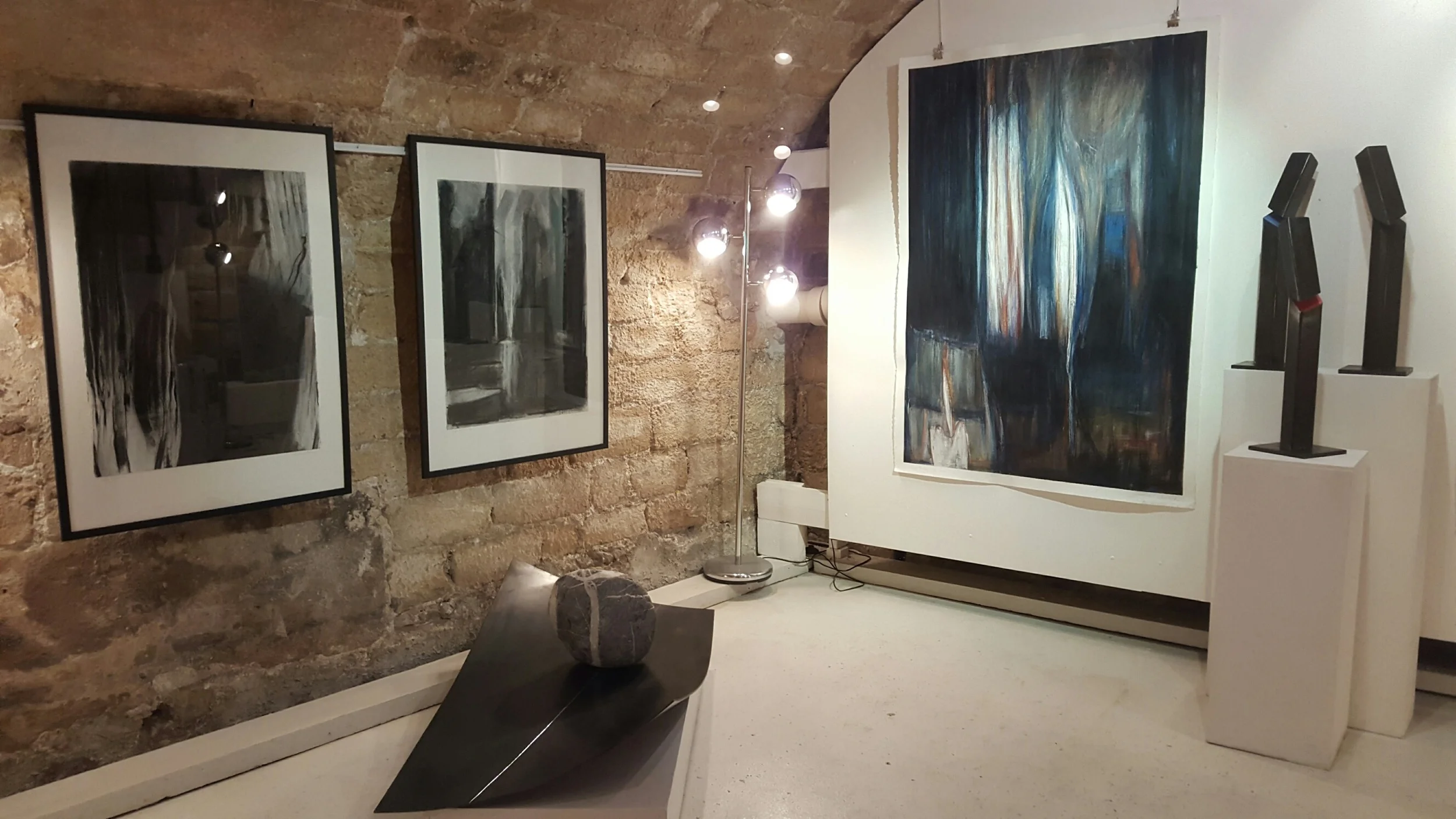 Monotypes "Before Dark", "Before the Storm" et "Palace", gallery Caroline Tresca, Paris
