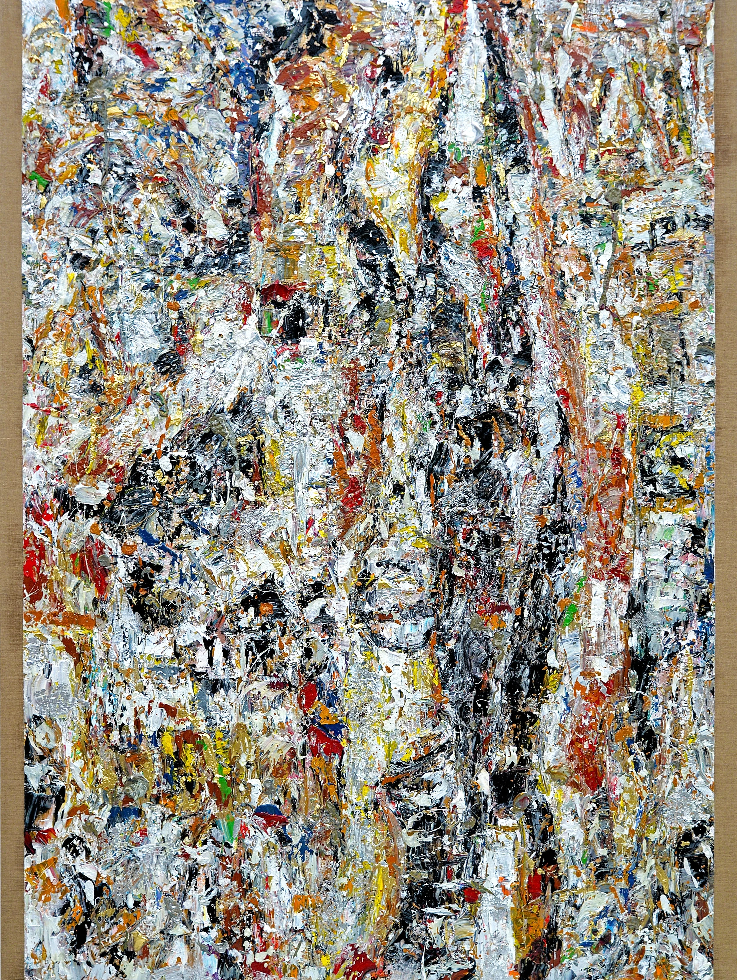 Paris Déchiré , 2016 oil and metallic pigments on linen, 64 x 48 in, 164 x 122 cm see details