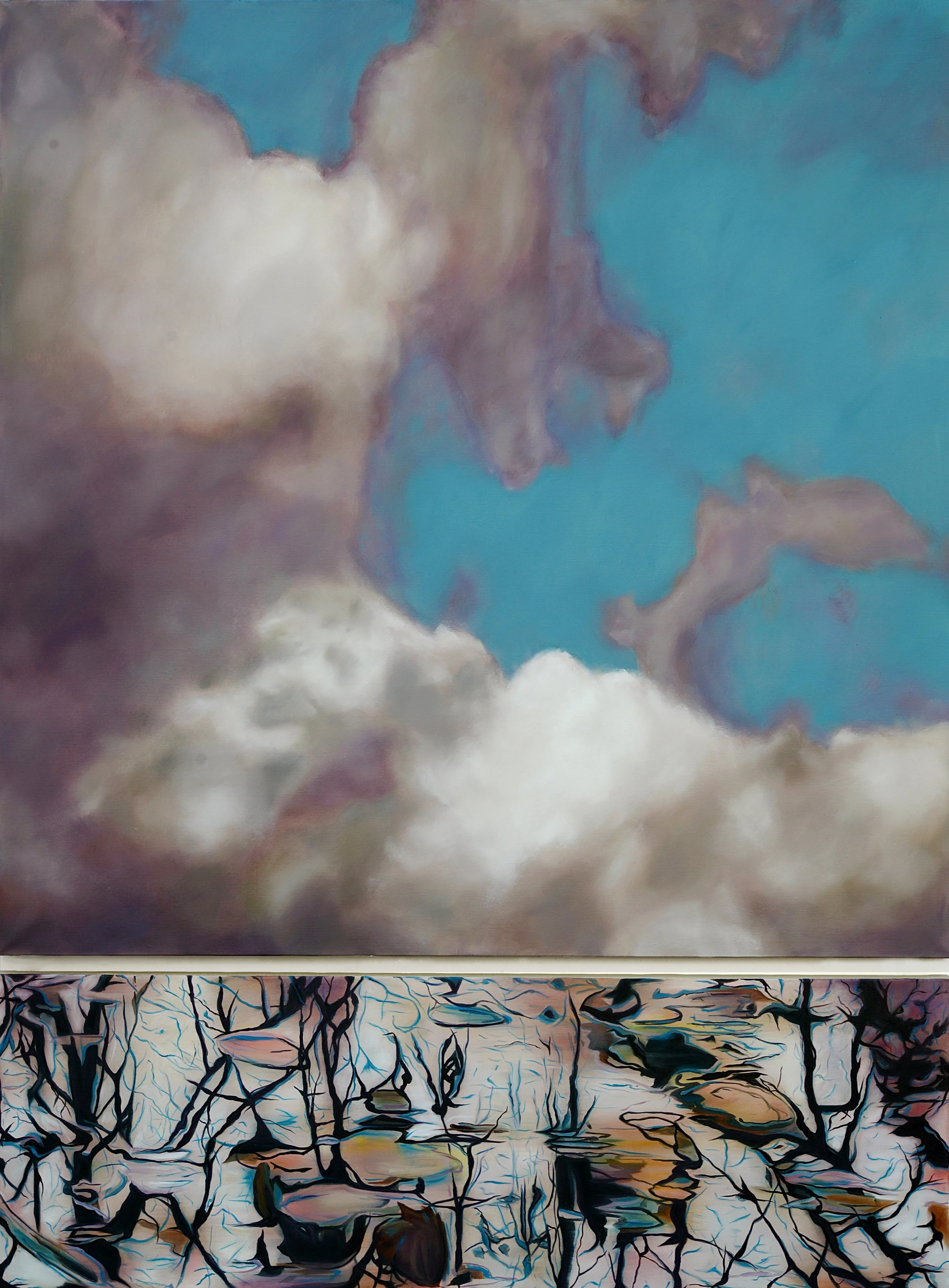 Elévation, 2016 oil on linen, diptych, 84 x 63 in, 213 x 160 cm