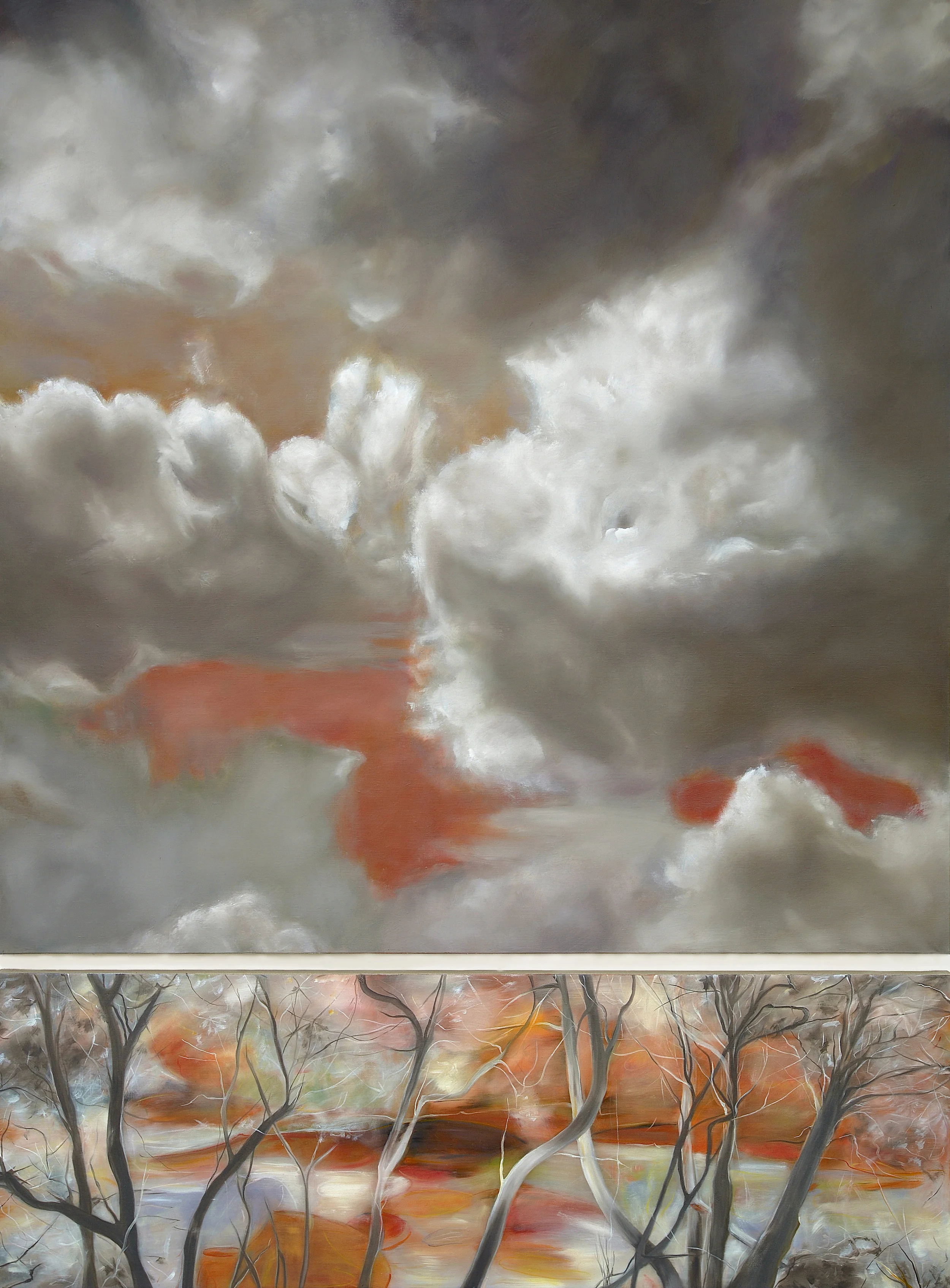 Invitation au Voyage, 2016 oil on linen, diptych, 84 x 63 in, 213 x 160 cm