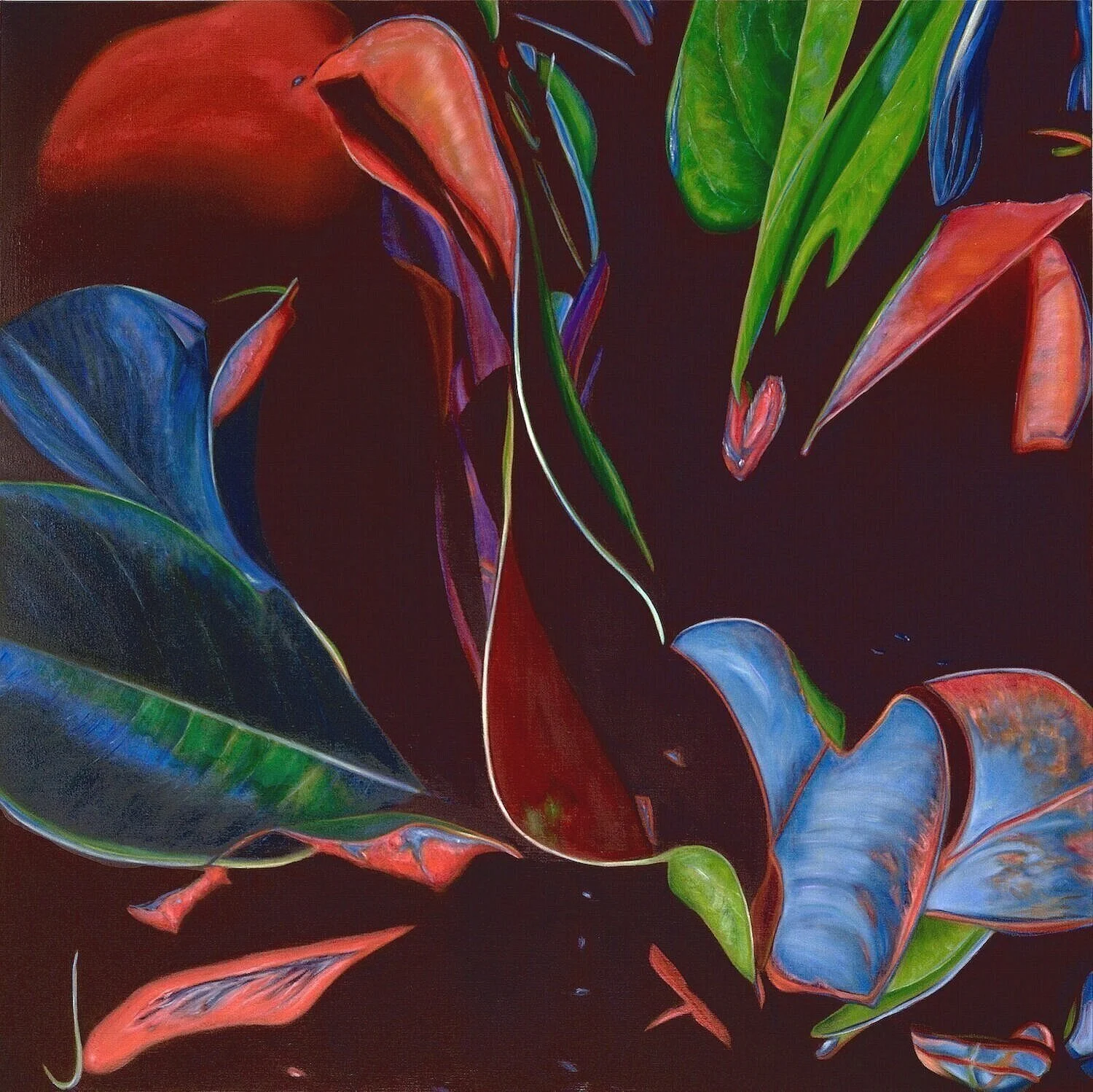  Hana-bi 3, 2021  oil on linen, 63 x 63 x 1.5 in, 160 x 160 x 4 cm, private collection   see details  