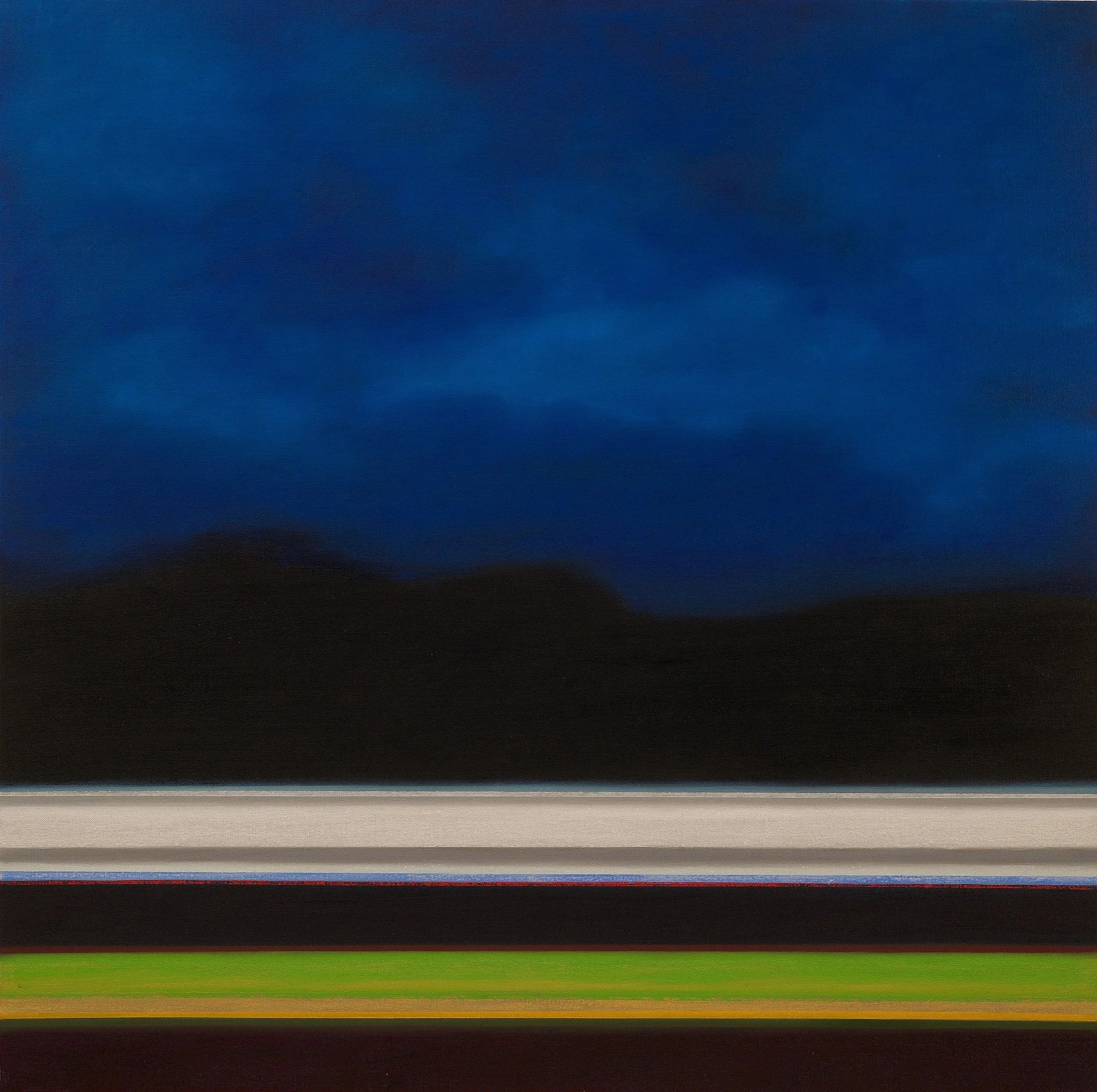    On the Road 4  , 2025  oil and oil stick on linen  35.5 × 35.5 × 1.3/4 in, 90 × 90 × 4 cm   see details  
