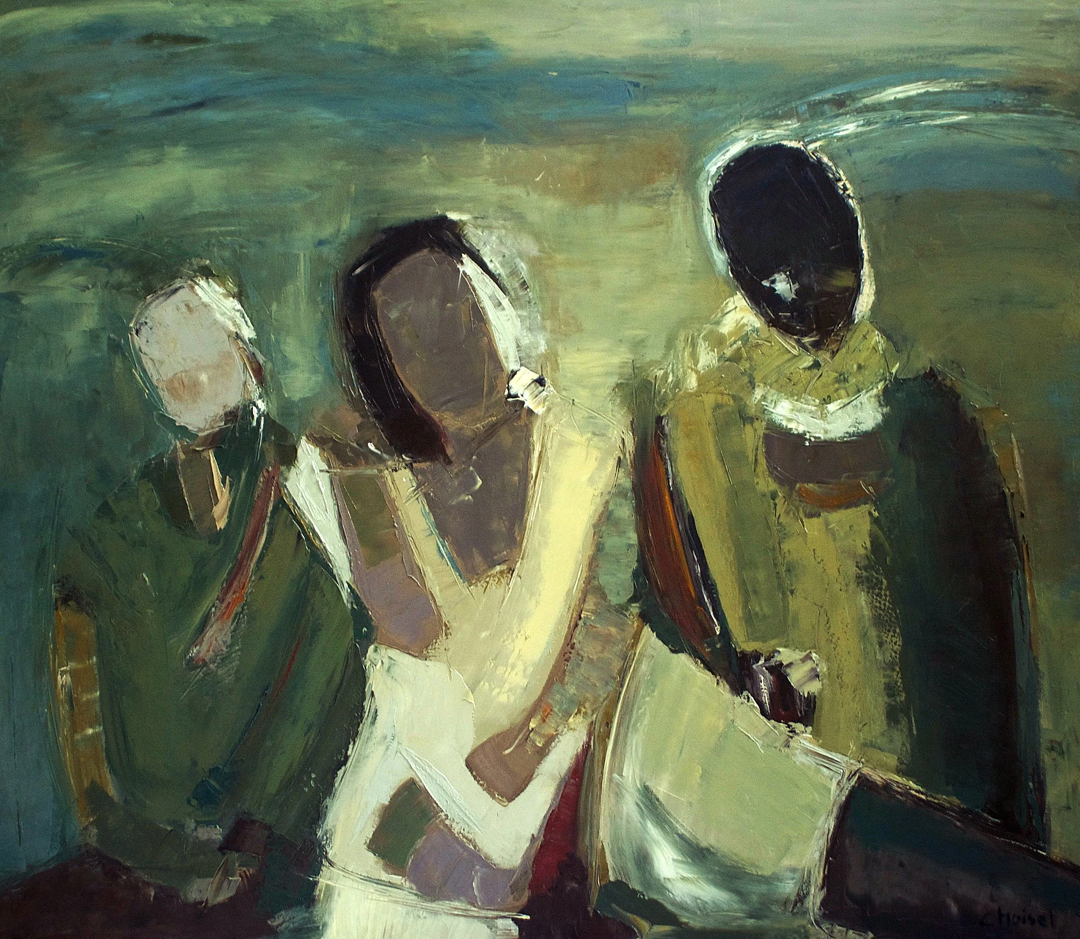    Three Graces   ,&nbsp; 2009   oil on canvas, &nbsp;40 × 46 in, 102 × 117 cm 