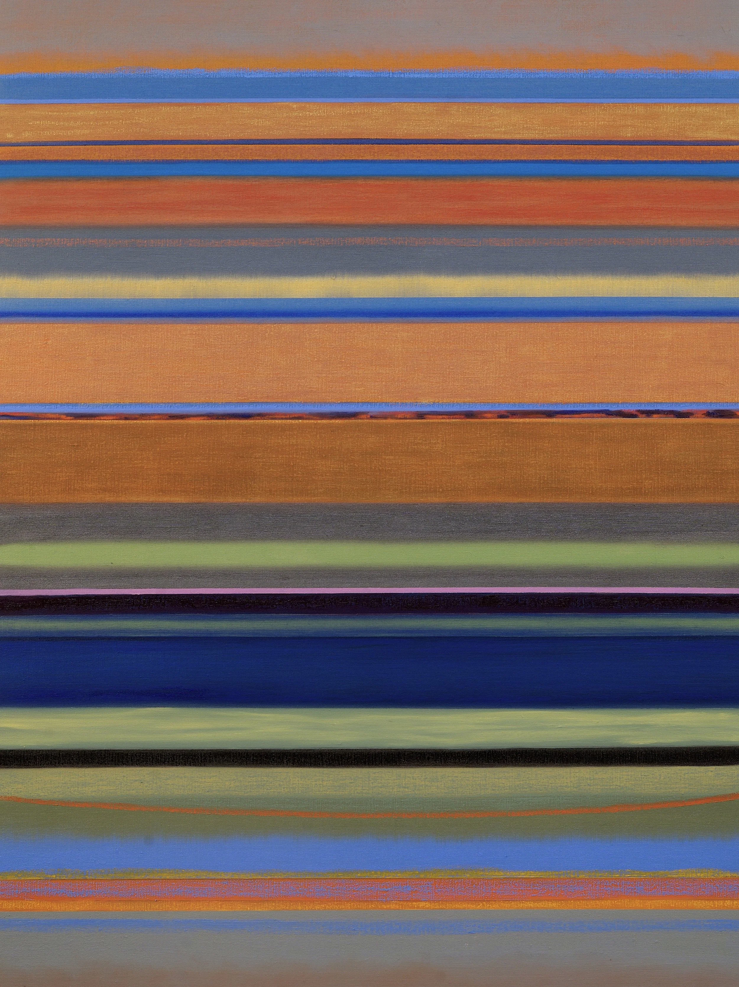    Partita VI  , 2026  oil &amp; oil stick on linen, 47 × 35.5 × 2.5 in, 120 × 90 × 6 cm   see details  