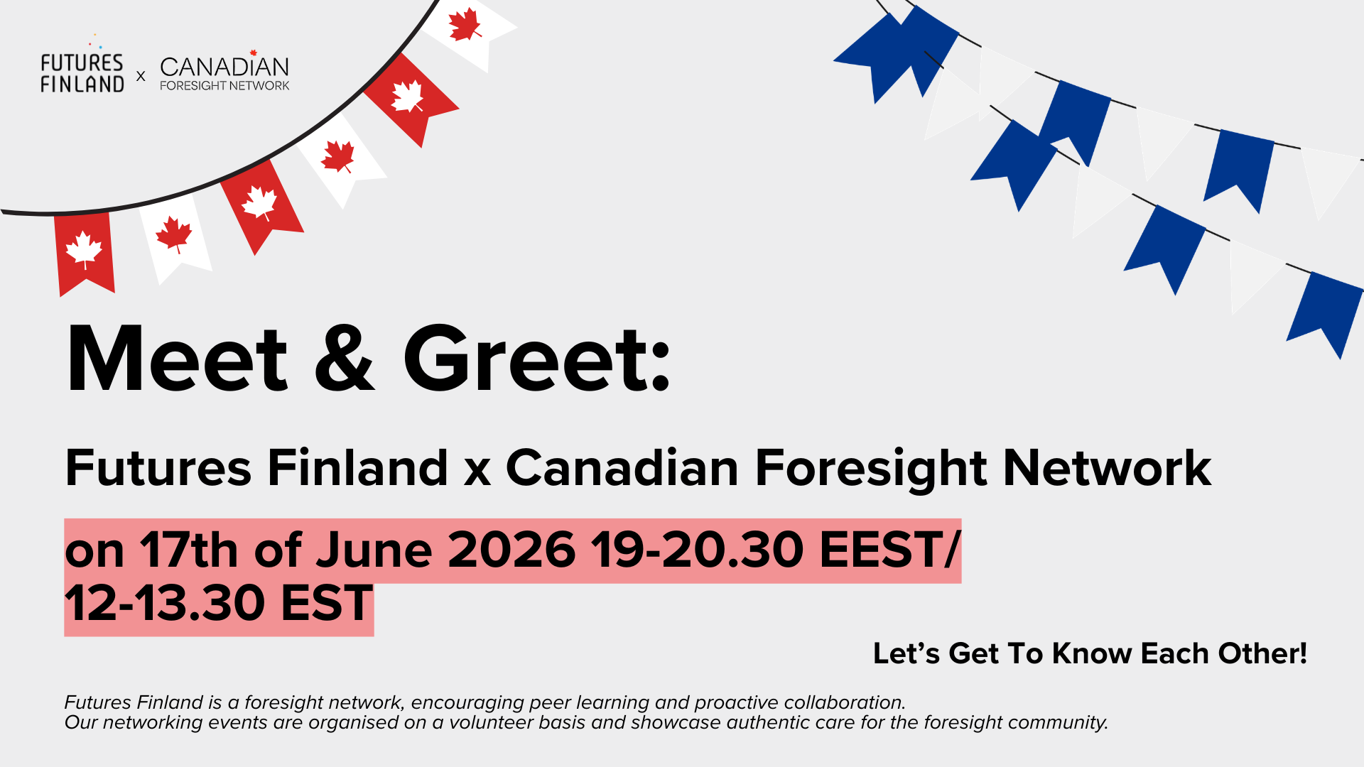 Save The Date: Futures Finland x Canadian Foresight Network’s Meet &amp; Greet