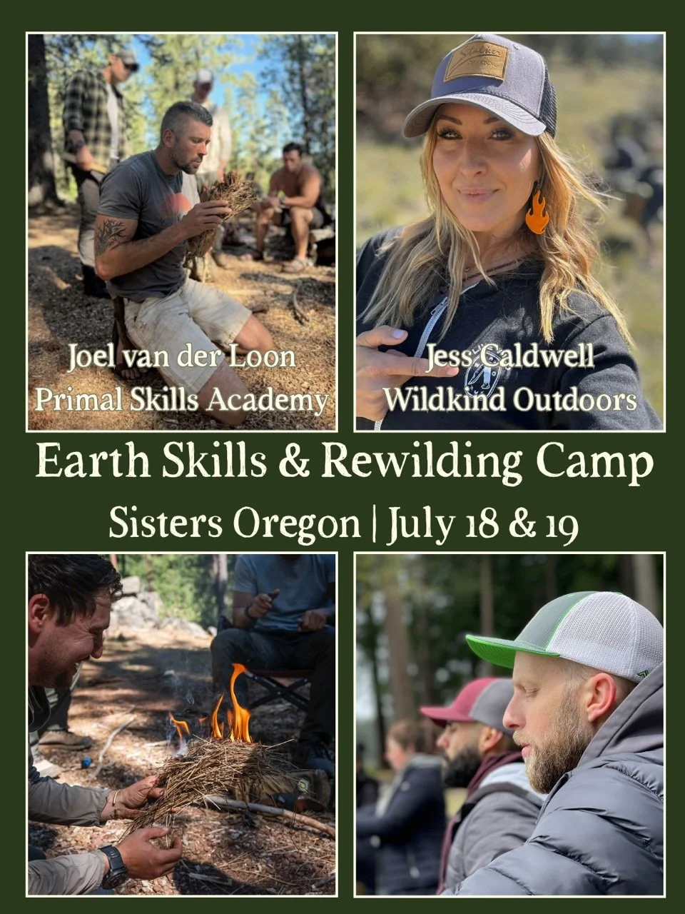 EARTH SKILLS & REWILDING CAMP: SISTERS, OREGON,  JULY 18–19th 2026