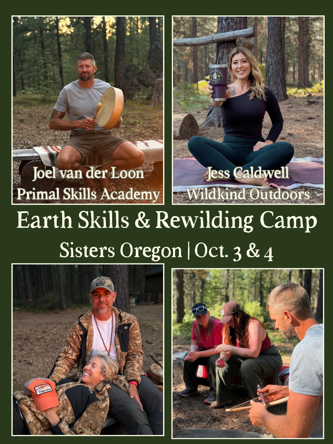 EARTH SKILLS & REWILDING CAMP: SISTERS, OREGON,  OCTOBER 3-4th. 2026