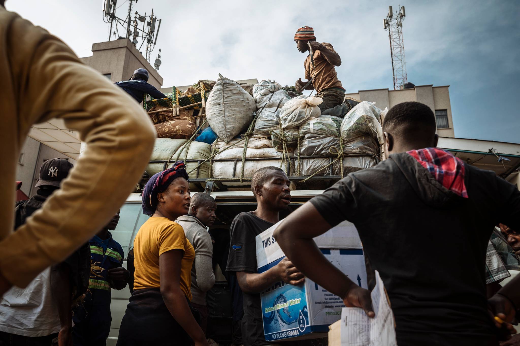 A busy bus station in Goma receives passengers from Ituri and North Kivu provinces where Ebola cases have surfaced in the past year.