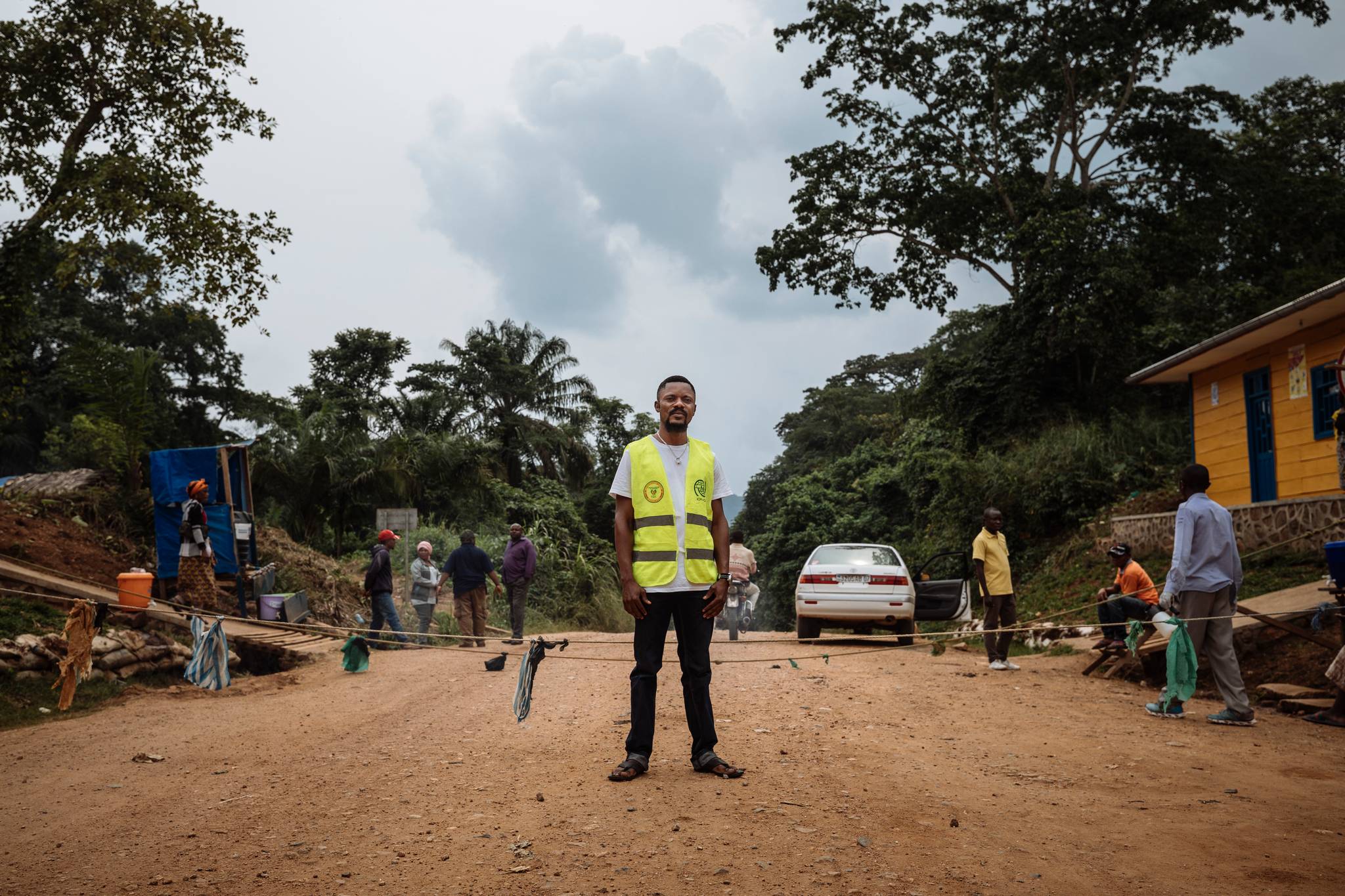 Giresse Otima Falao manages one of 84 screening points supported by the International Organization for Migration in the Ebola-affected areas in the DRC. 'This Point of Control helps prevent the disease from spreading from Mambasa territory or Butemb