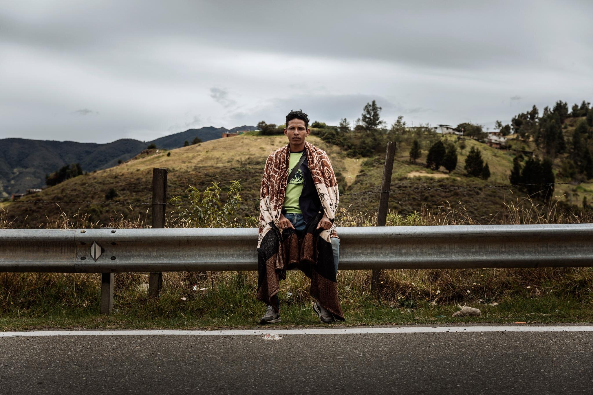 Steven is trying to hitchhike over the Paramo de Berlin highland pass between Cucuta and Bogota, Colombia – 3,000 metres above sea level. “I made this same journey last year and this part was really horrendous. People warned me not to walk up becau