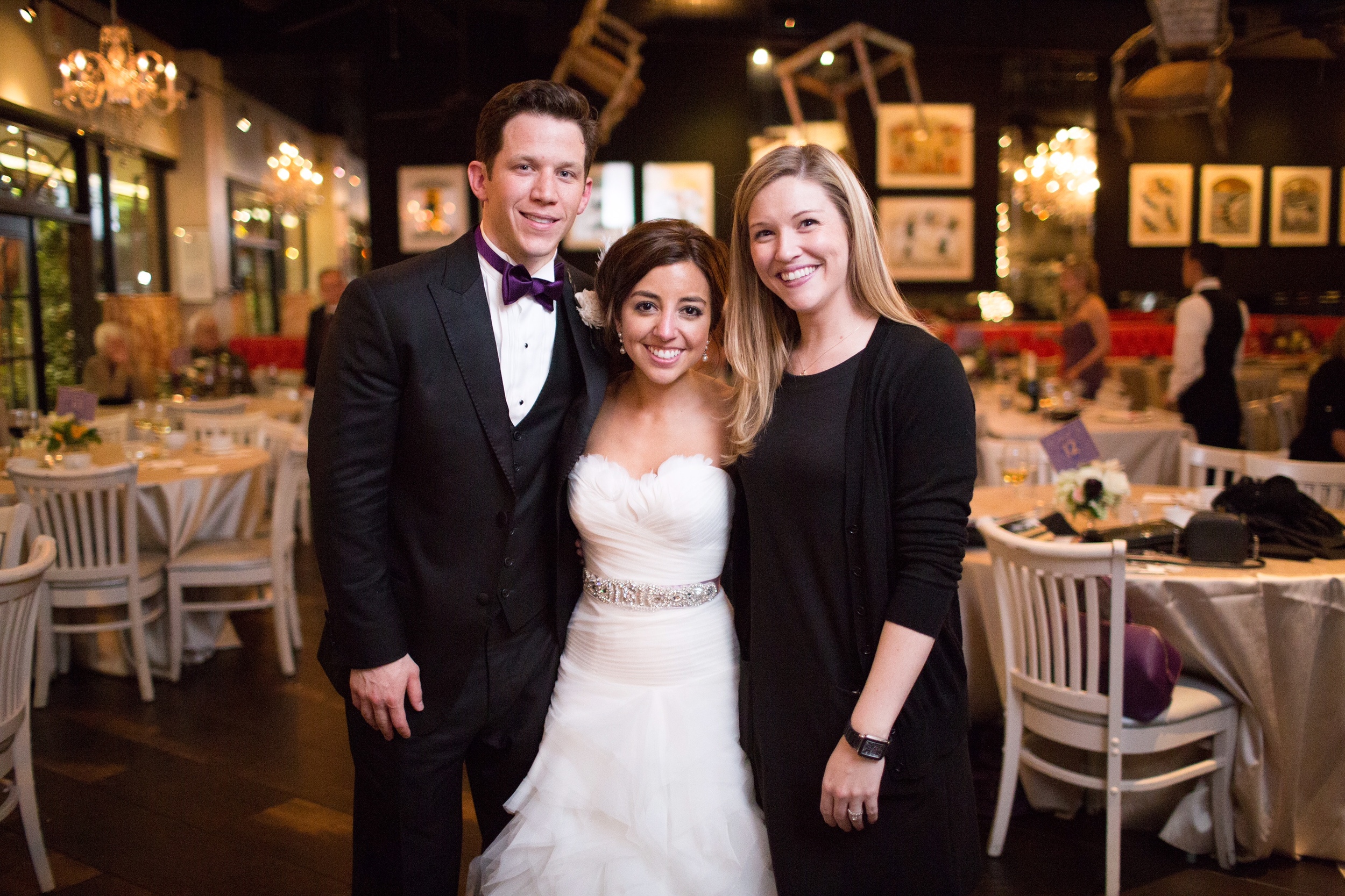 Meggie and Salvatore and their wedding planner, Christina of Christina Leigh Events . Photo courtesy Meggie Mangione. Ashley Bosnick Photography