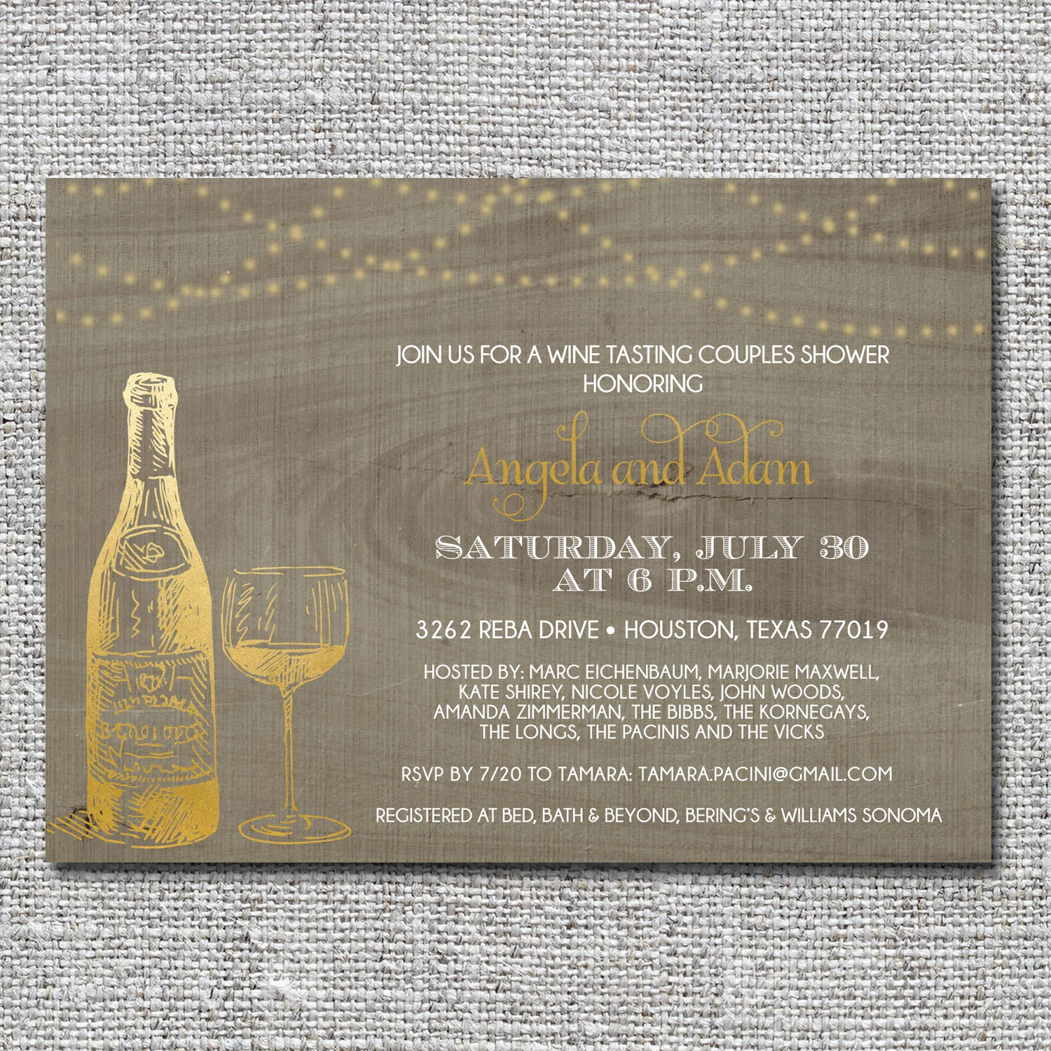 rustic and gold wine tasting couples shower invitation.jpg