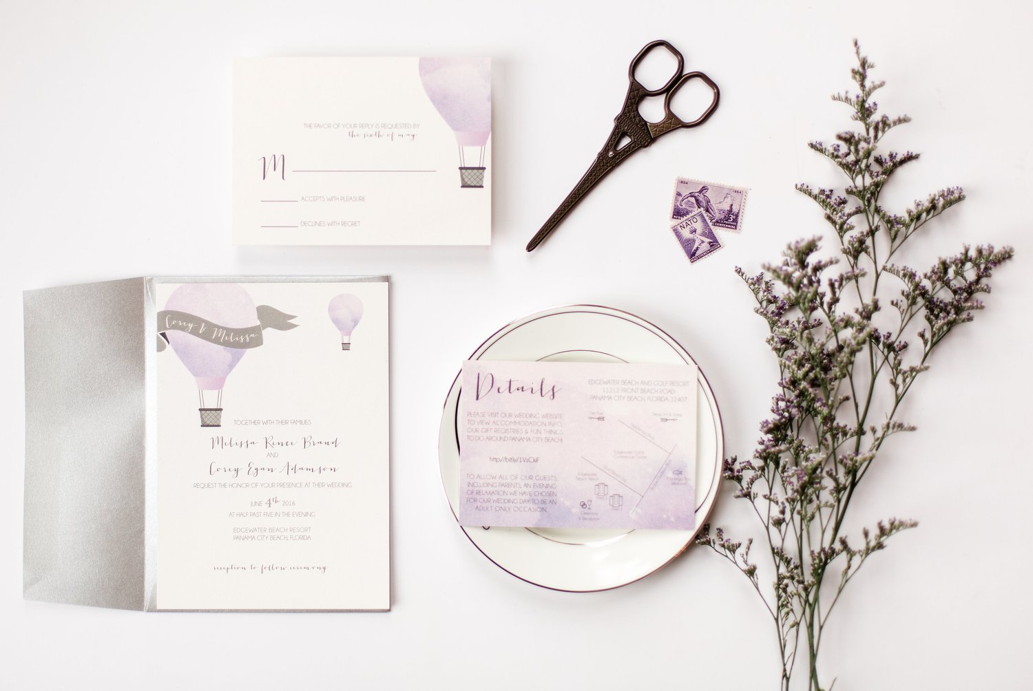 Melissa and Corey | Beach Wedding Invitations — nine0nine creative | custom  invitations