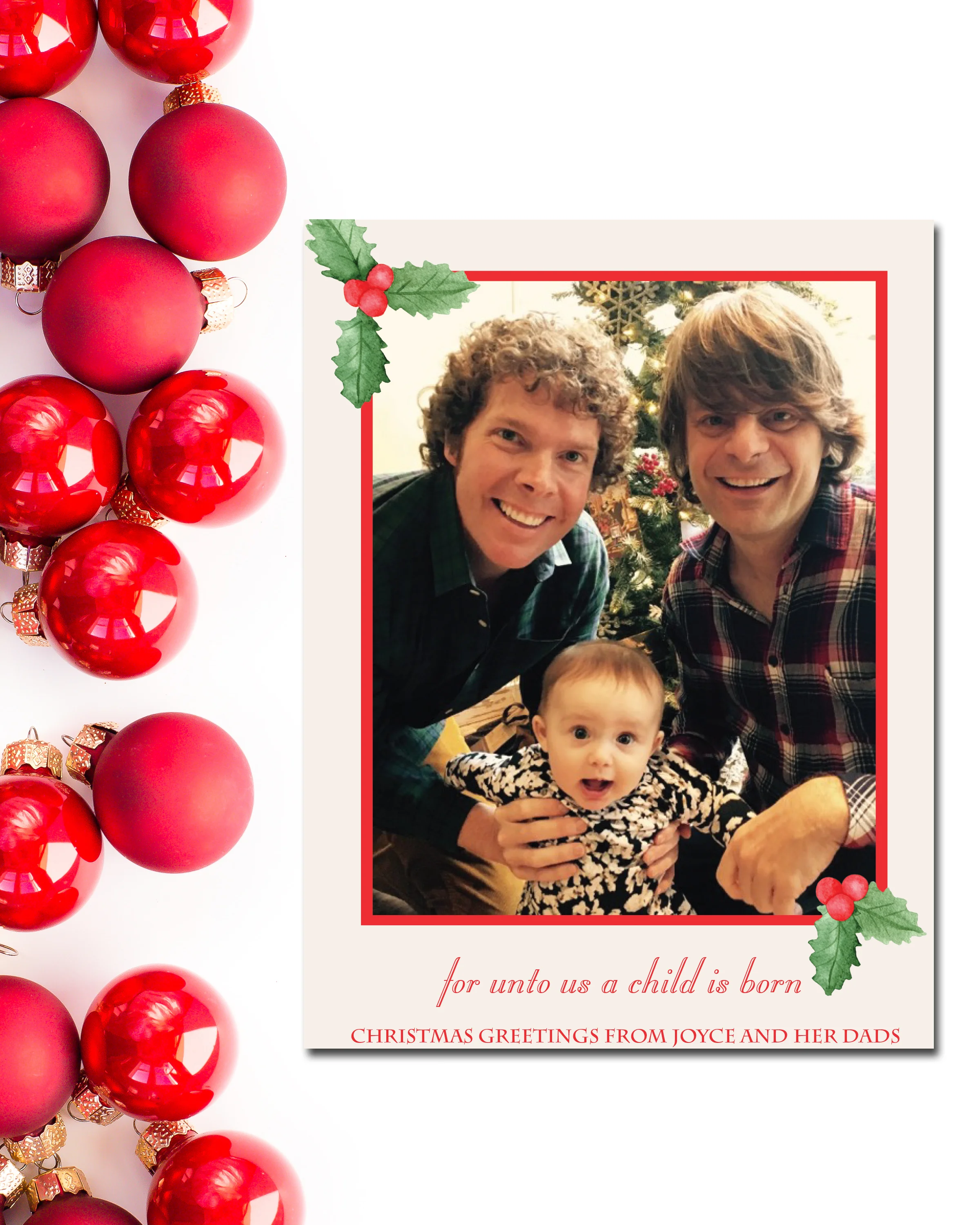 I loved getting to design this holiday card + adoption announcement for darling Joyce and her sweet dads! 