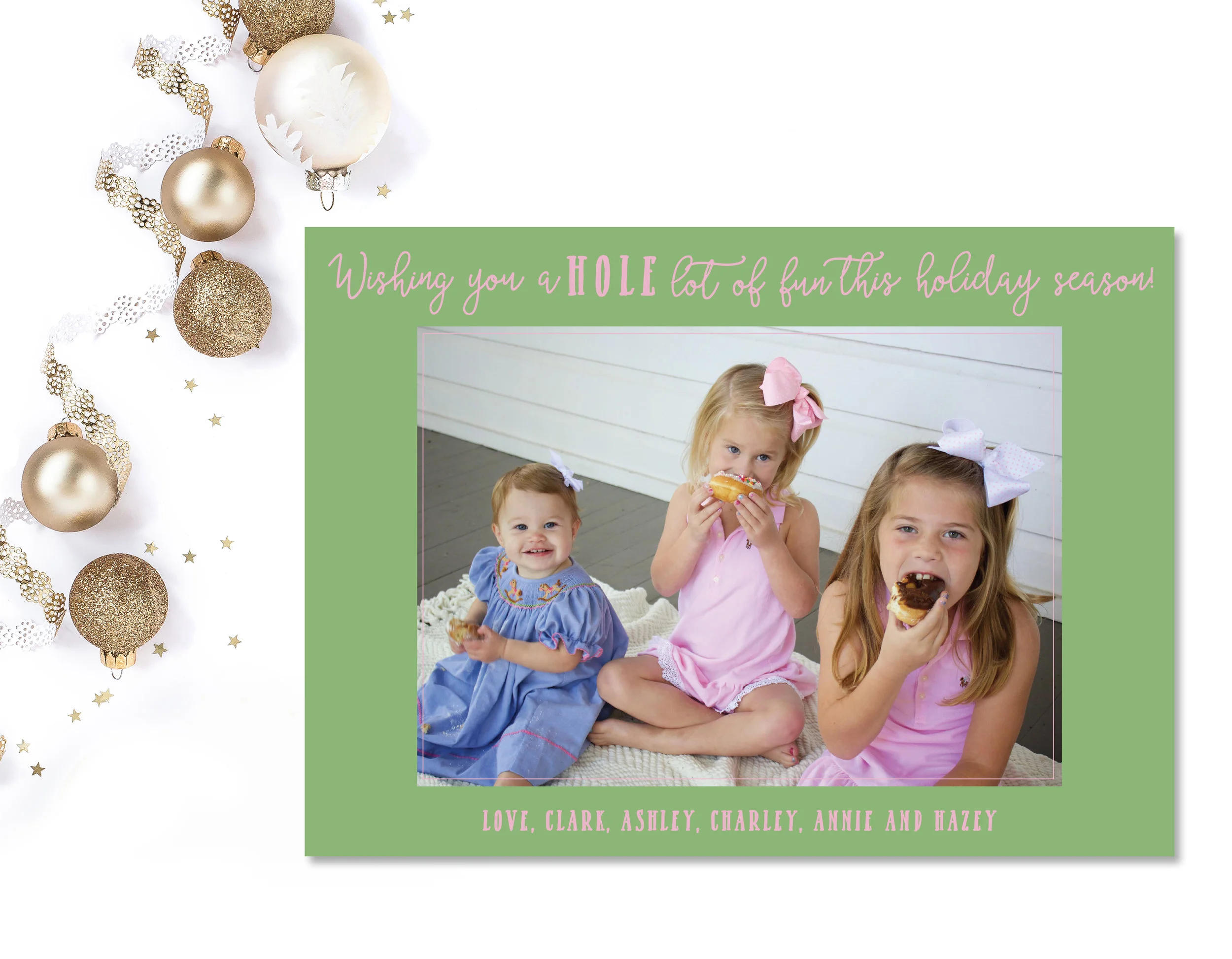 Ashley always has the best ideas for her holiday cards and this year was no different! I love the unique color palette we chose and the fun wording!