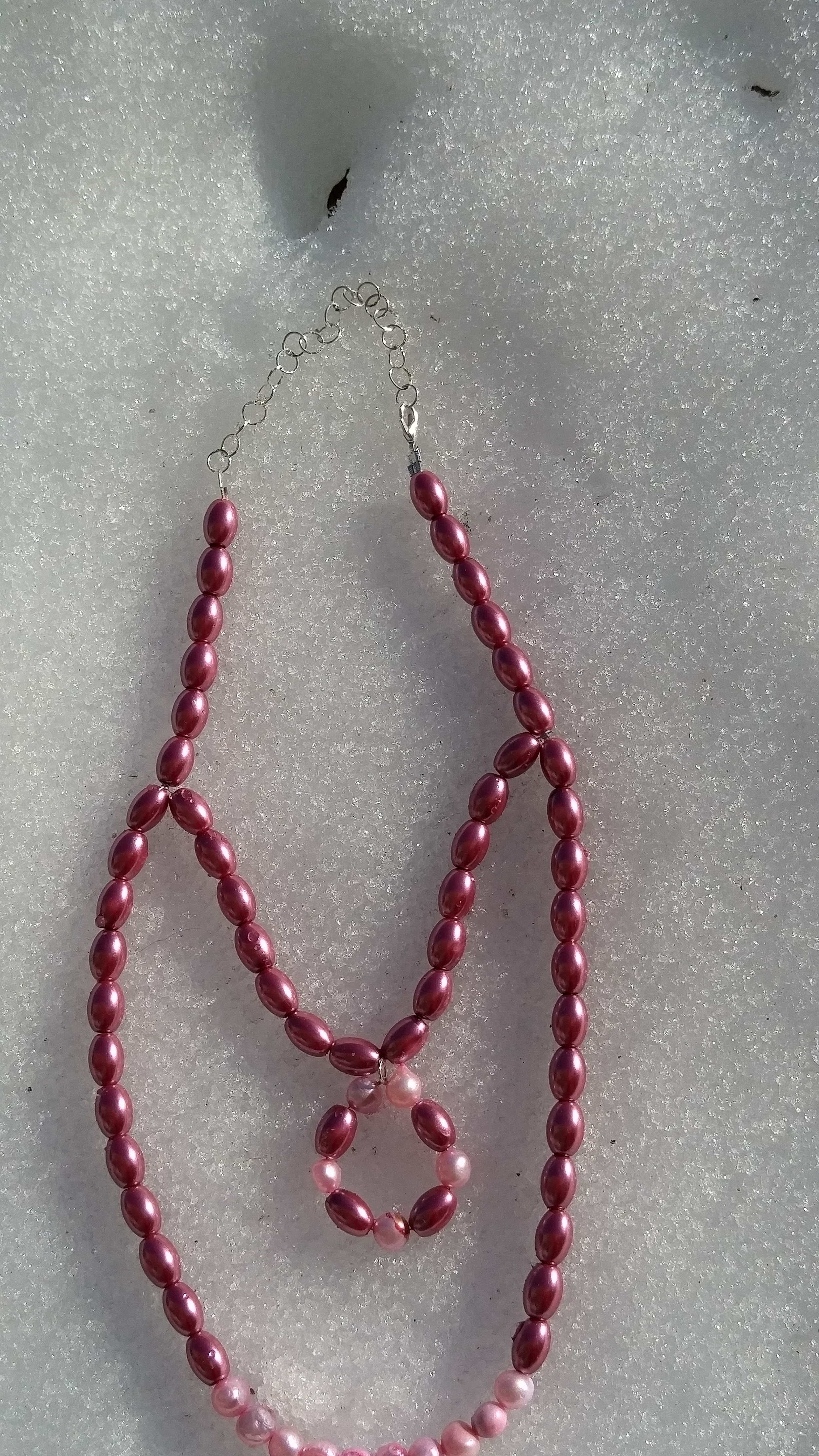 Glass and Cultured Pearls Necklace