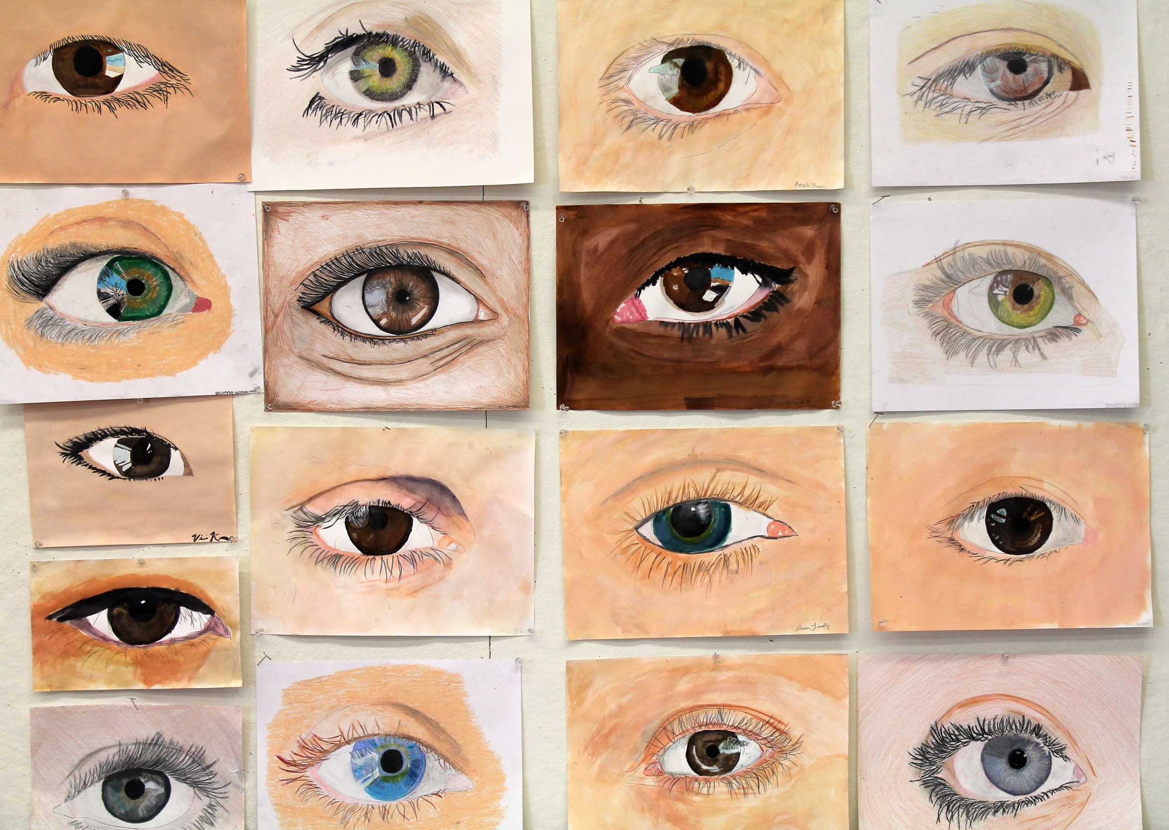 9th grade, Eye Project, water color