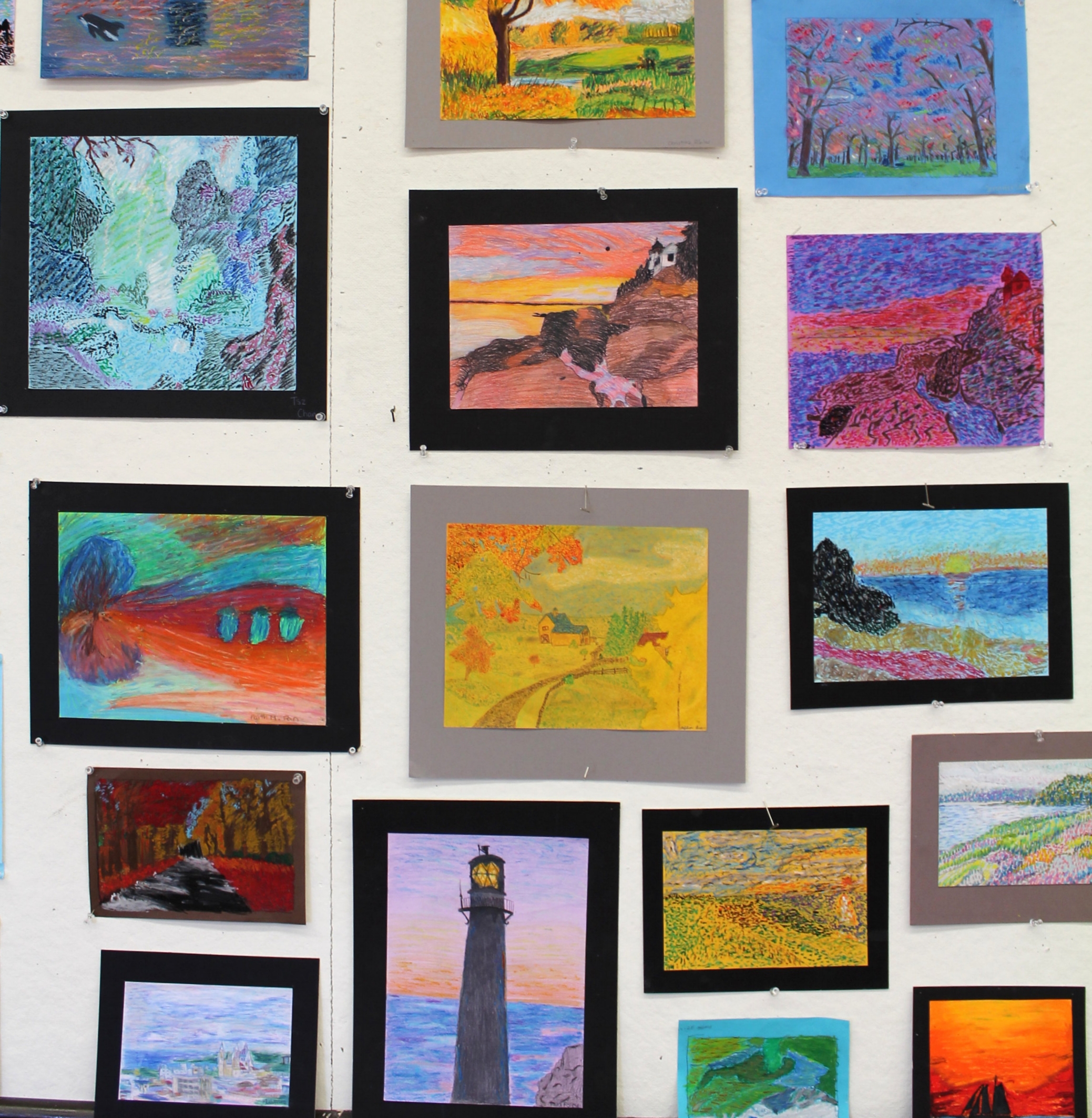9th Grade, Impressionism, oil pastels