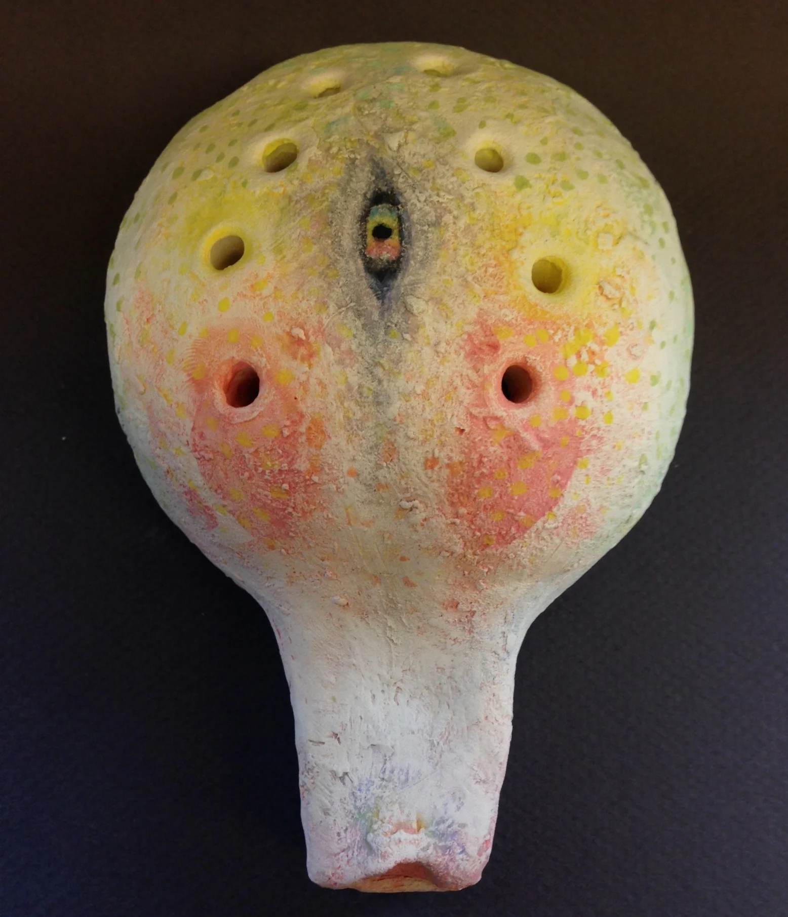 Ocharina, clay whistle, independent project, 5" x 3"