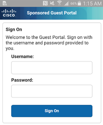 Step 1 - Guest connects to the network and is redirected to the Guest Portal