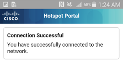 Step 2 - After entering the access code and accepting the AUP, I am successfully connected to the network and can now browse with internet access.