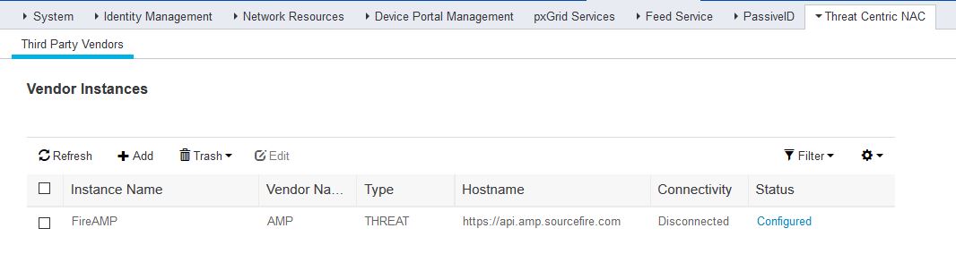 Threat Centric NAC Configuration