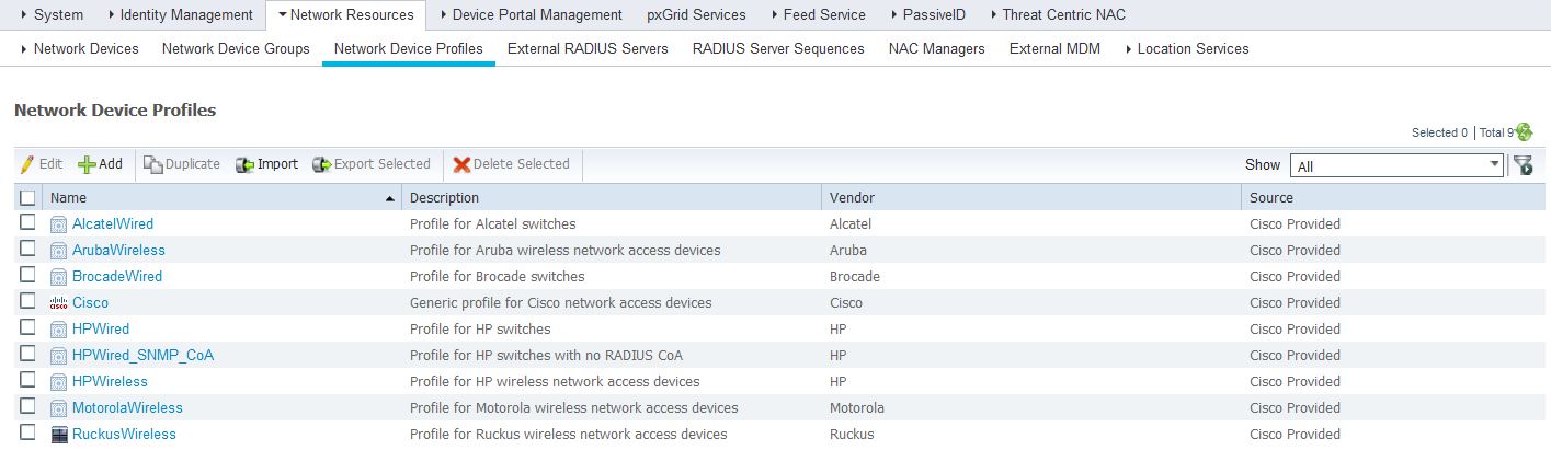 ISE 3rd Party NAD Support