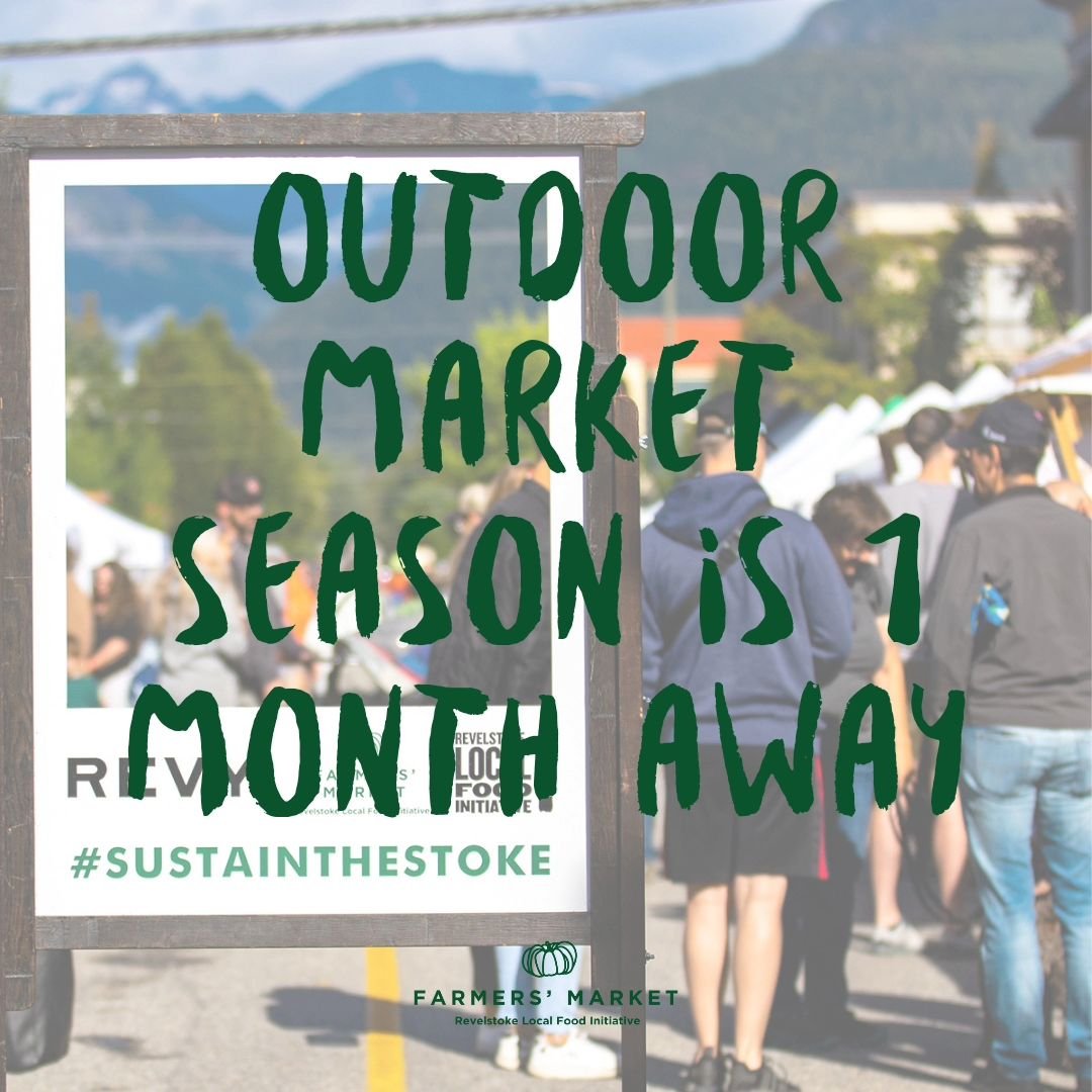 The outdoor market season starts in one month 🥳 and there are still two winter markets in april, on the 4th and the 18th. 
#revylocalfood #revelstoke #revelstokefarmersmarket #buylocal #eatlocal #bcfarmersmarket