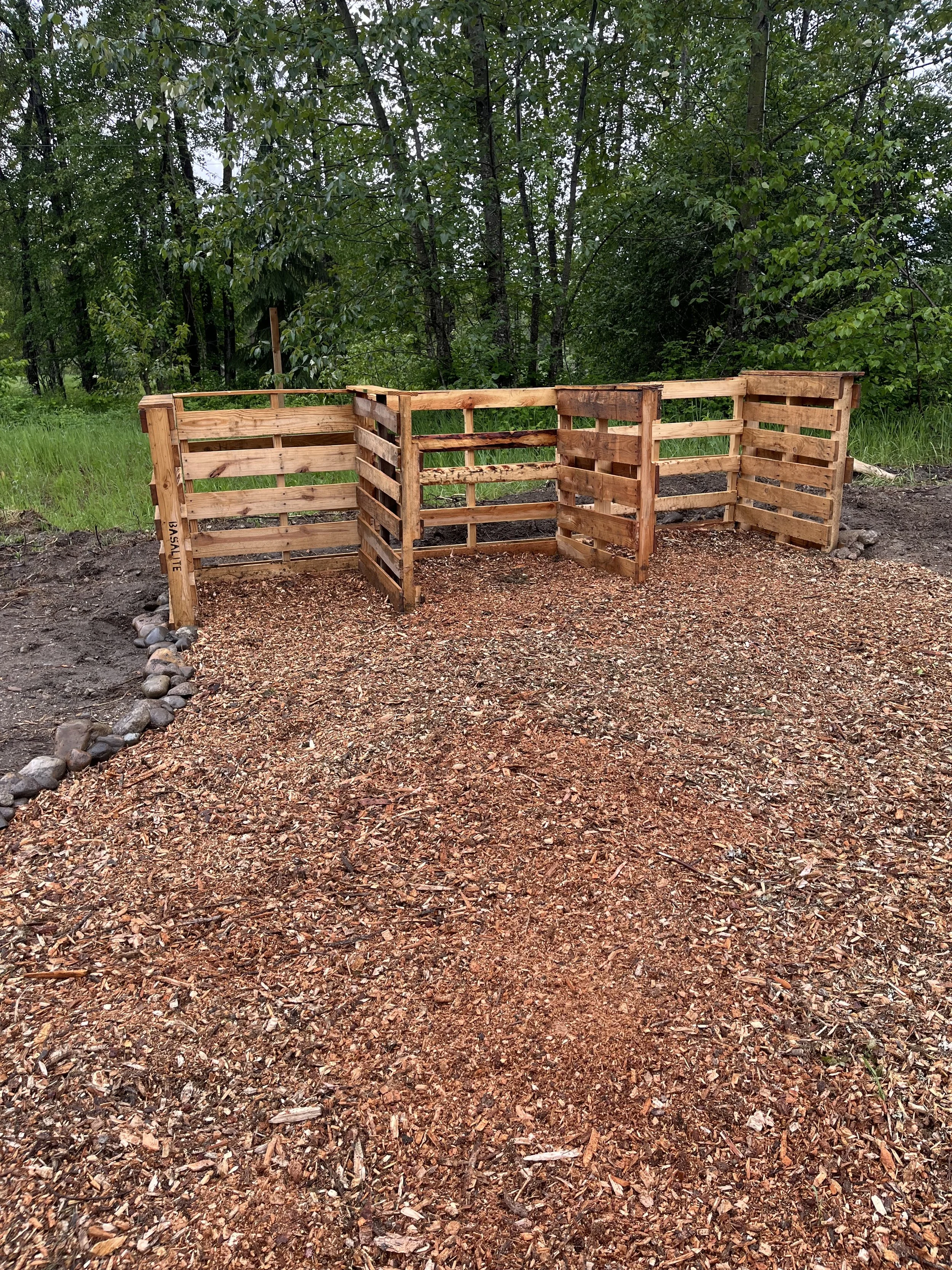 Completed composter, built by grade 11/12 biology students